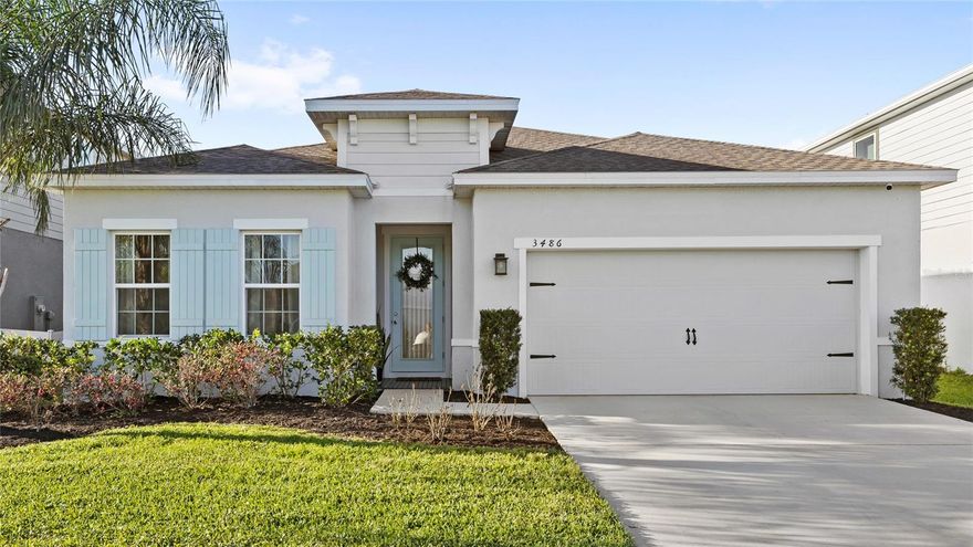 Introducing this 2021 like-new home located in Riverside Reserve, an intimate neighborhood in the desirable Sanford with a LOW HOA, NO CDD, sidewalks throughout, and 50-foot lot sizes. The home immediately stands out for its pop of color, exterior design, baby blue shutters, and greenery. Inside, an elongated foyer leads you in which offers a desirable split floor plan and over 2,000 square feet of living space with 3 bedrooms PLUS A SPACIOUS FLEX ROOM with french doors perfect for an office. The Primary Bedroom is set apart from the others at the back of the home offering privacy and features tray ceilings, a walk-in closet, and dual sinks. The kitchen, dining, and living space tie it all together giving you that open floor plan feel and entertainment space. There's even extra room in the corner currently being utilized as office space. The laundry room has been upgraded for a more finished, elevated feel. All appliances have been upgraded by the owners and are included with the home. The two car garage has epoxy flooring. Enjoy smart home features like a nest thermostat. Sanford is one of Central Florida's most desirable downtowns known for it's small town charm, gorgeous Riverwalk, restaurants like Hollerbachs, craft beer scene, Sanford Zoo, and community events. This home puts you within 10 minutes of it all. Also enjoy proximity to other desirable areas like Lake Mary, Oviedo, and Winter Springs. 45 minutes to New Smyrna Beach. Sanford is backed by the highly-rated Seminole County School District and is experiencing tremendous growth due to the Orlando Sanford Airport expansion projects. Comparable new construction without all the upgrades and less square footage is starting at $470,000 here in Sanford. Don’t miss your opportunity to make Sanford home in this turn-key property.