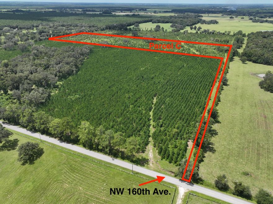 Welcome to almost 30 acres of pristine rural land in the Farm Preservation Area of Northwest Marion County, a rare just-the-right-size offering tucked into the heart of the Horse Capital of the World®. Zoned A-1 with no HOA restrictions and partially fenced, this flag lot features vistas of level land scattered with some good-sized hardwoods, and a small seasonal pond on the north end. Situated about 2.2 miles south of Highway 27 on NW 160th Avenue, this property provides convenient access to I-75 and the World Equestrian Center, with HITS just around the corner. Enjoy country drives to the ample shopping, dining, and entertainment choices in Ocala, Gainesville and Williston. This property is surrounded by charming homes and farms, and contains multiple prime build sites, ready for you to fulfill your dream country lifestyle. If you are seeking even more space and privacy, two adjacent parcels—each approximately 30 acres—are also available. Combined, these three parcels have the potential to create a sprawling 87+ acre equestrian center, country estate or family compound. Take advantage of this blank canvas to design your own unique retreat.
