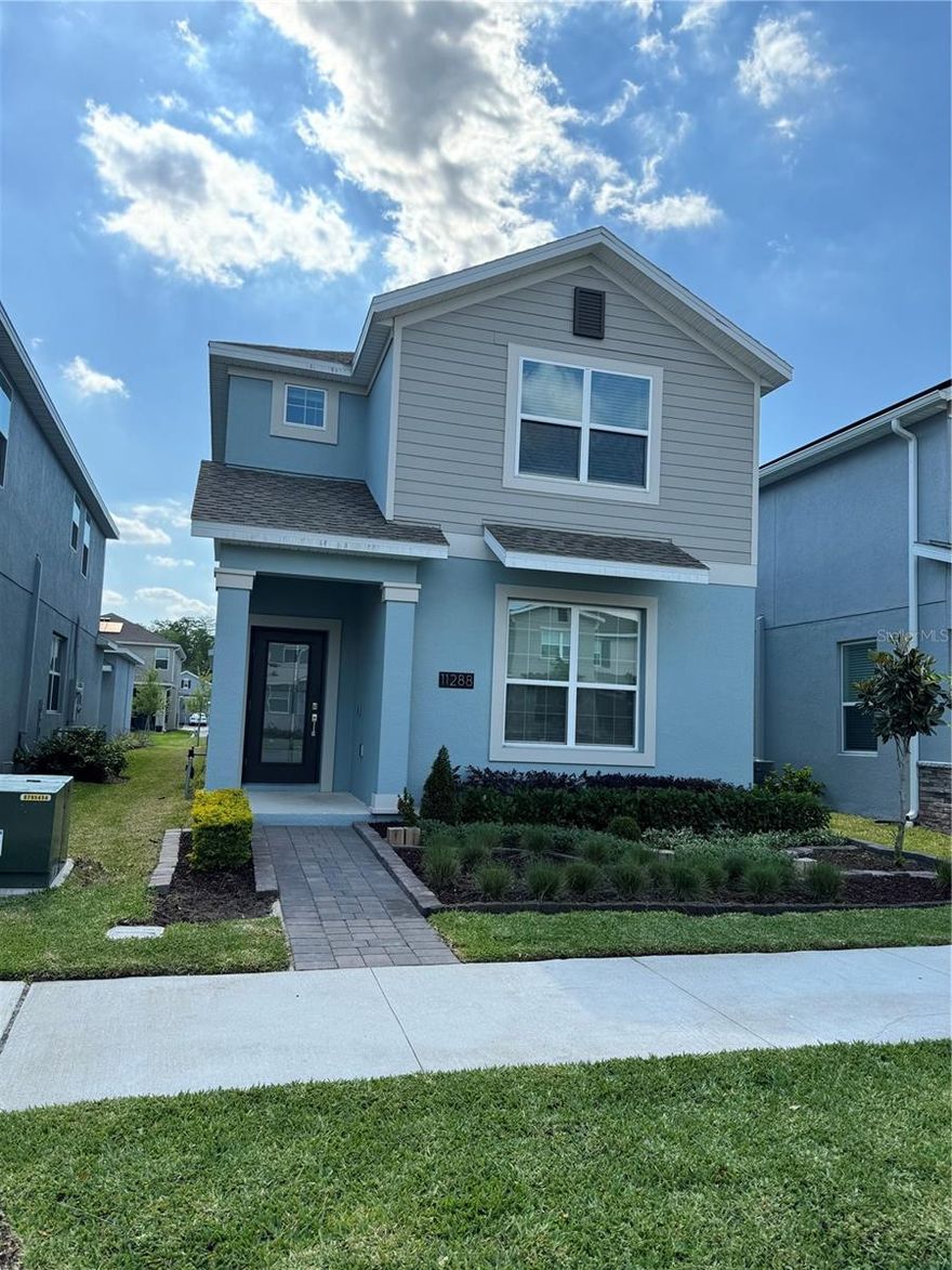 MOVE-IN READY! SPACIOUS House located in Storey Park Community in Lake Nona Area. Rent includes Internet/Cable and TWO clubs amenities access. A rated schools! 4 bedrooms + Loft upstairs + 3.5 bathrooms + 2 car garage with a long driveway for additional multiple parkings! ALL appliance included. TWO OWNER SUITES. Upgraded kitchen package. Main Master bedroom downstairs with walk-in closet, garden tub, separated shower, dual sink. Loft upstairs for entertainment/office/study multiple purpose. Jack and jill bedrooms. Home featuring with Amazon Smart Home System, energy-efficient solar system to save your energy bills. Amazing community with incredible amenities such as TWO clubhouse, resort pool, lap pool, splash pad, a Jacuzzi spa, a state of the art fitness center, a food pavilion, tennis court, a big playing field for football or soccer games, walking trails, dog park, camp site and our own town center and so much more. Very easy access to Lake Nona Medical Center, Orlando downtown, Orlando International Airport, all of the famous attractions, only few minute to SR417,SR528. Schedule a showing Today!