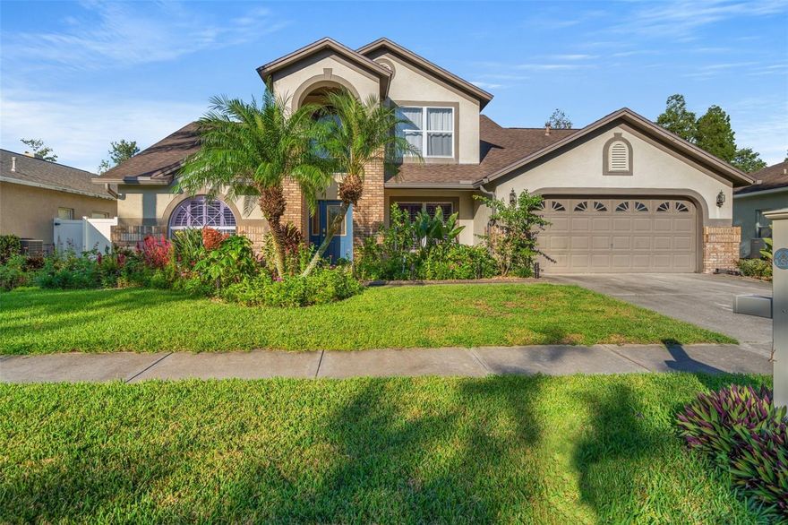 *** The sellers are giving $10,00 towards closing cost, buy down or towards the flooring. If you want to get a lower rate, this sum will help you to lower your rate significantly. *** Don't miss your chance to own this amazing POOL home with many upgrades in Meadow Point with NO HOA and very Low CDD fees. This home address belongs to the desirable Wiregrass High School district. Once you enter this contemporary 4 bedroom, 2.5 bathroom home, you will be greeted by the spacious office space to your left and a formal dining room to your right. The newly updated kitchen is big enough to host parties, family gatherings and is a dream of any chef, where you will find a center island for food prepping, a pantry, breakfast bar for serving and a bright eat in dining area. Relax in the spacious vaulted living room equipped with a FIREPLACE to warm up any cold evening.  
The master bedroom is conveniently located on the first floor and includes a large walk-in closet and an en-suite bathroom with an updated expansive dual sink vanity, a tile shower, and a soaking tub. The upstairs leads you to the loft area with three large bedrooms to share a very spacious bathroom. 
Enjoy the PRIVATE backyard offering an enclosed resort-style pool, a covered patio, and a fenced lawn that is fantastic for entertaining. The covered lanai gives you plenty of space for outdoor dining, entertaining and simply enjoying the Florida life while listening to the birds chirping on the background. The backyard is extremely spacious and gives you plenty of room for the playground, a flower garden, pet's space or anything you want it to be.  This home is conveniently located within minutes of Wiregrass Mall, Tampa Outlets, restaurants, shopping, I-75, and I-275 for easy commuting! Don't forget the highly rated schools and you got the perfect combo in the heart of Wesley Chapel.