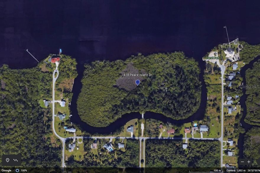 Own your own Island! The land is located just northeast of I75 at exit 164 near many new developments, including Allegiant Airlines, and a new upscale condo/hotel complex with a marina and restaurants just across the river. This unique property has been approved for 55 multi-family units with permits in place with the Army Corps of Engineers & Southwest Florida Water Management District and is planned for 34 boat slips.  In addition to the 17.06 Acres main island site, there are approximately 4 acres of owned bottomlands, 2 acres of offsite parking, and a 20-acre offsite mitigation parcel.All information comes from users and sources that are believed to be reliable but should be verified for accuracy. Subject to errors and omissions.