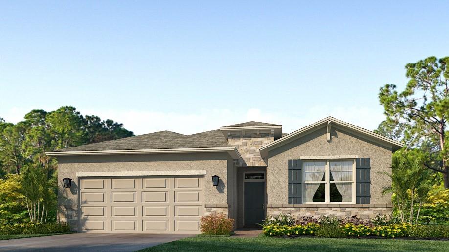 One or more photo(s) has been virtually staged. Under Construction. Experience the epitome of modern living in this four-bedroom open concept, all concrete block constructed home. The expansive layout seamlessly integrates the living, dining and kitchen areas, creating a spacious and interconnected environment. With four well-appointed bedrooms, this home offers versatility and ample space for family or guests. The primary bedroom features an ensuite bathroom and walk-in closet. This home comes complete with a smart home package, “Home is Connected”. Welcome home to a new standard of living. This home includes a stainless-steel electric range, microwave, and built-in dishwasher. Pictures, photographs, colors, features, and sizes are for illustration purposes only and will vary from the homes as built. Home and community information including pricing, included features, terms, availability and amenities are subject to change and prior sale at any time without notice or obligation. CRC057592.