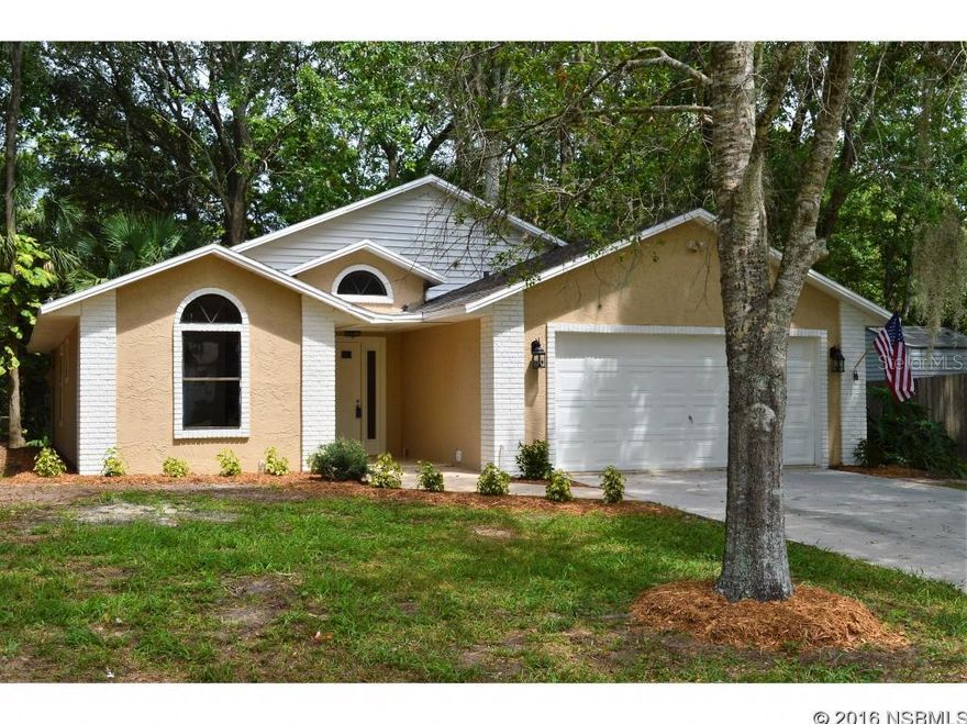 Under contract taking backups. Warm, modern and inviting SFR with upgraded interiors that's move-in ready. You will really love this floorplan. This home has vaulted ceilings, Fireplace, updated kitchen and baths, new Stainless Steel appliances, new interior and exterior paint, new HVAC system, new Hot water heater, new ceiling fans, skylights and open floor plan with large lanai across the back of the house with triple sliders from the LVR and French doors from Mstr bedroom area. Also you will find a nice new exterior wooden deck for relaxing and BBQ grilling. Perfect for family, first time buyers or retirees. Not much thru traffic so nicer quieter area of the Western side of Florida Shores. Private quiet backyard area, extremely low maintenance property. Privacy fence allowance of $500 included, Seller will also provide additional $2000 toward closing costs for Buyer. ;Water: City