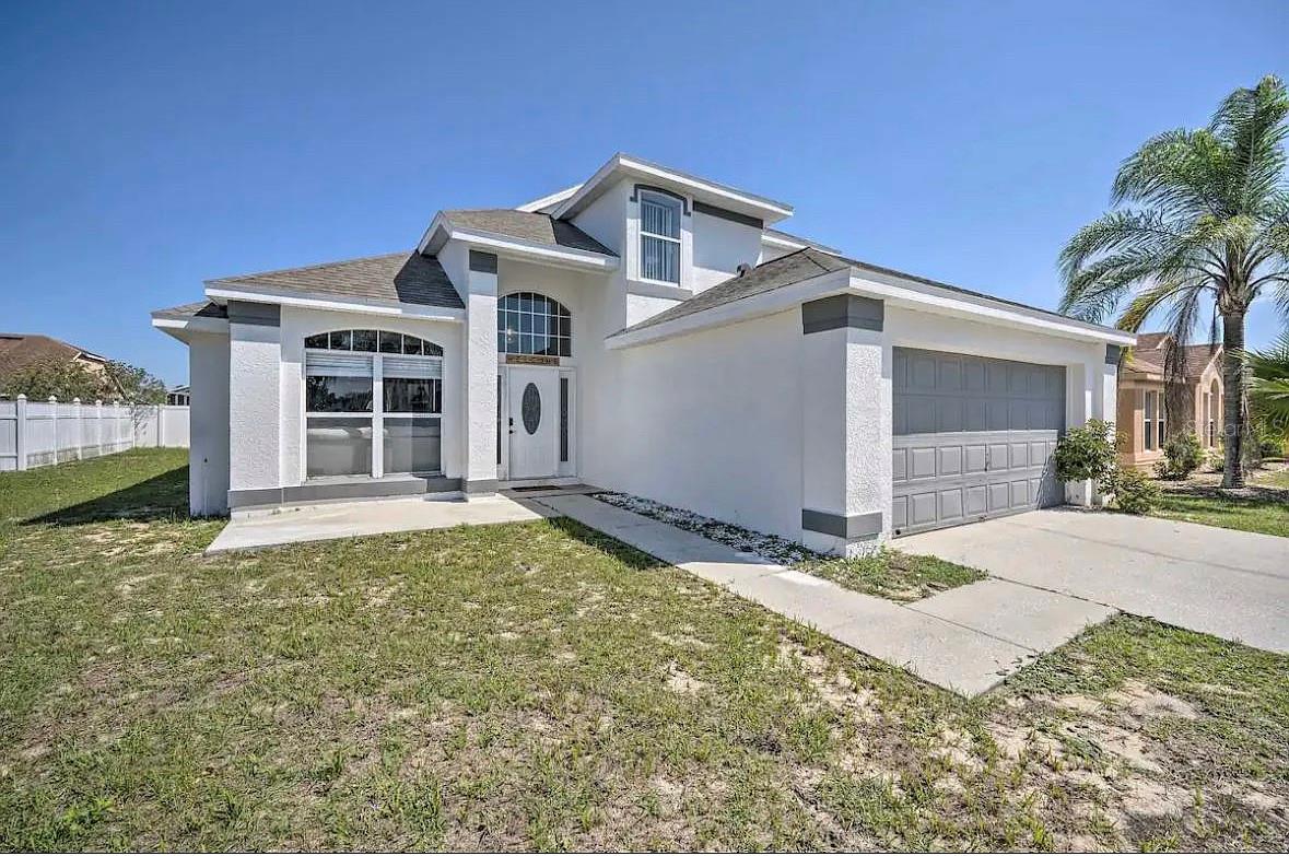 Welcome to this beautiful 4 Bed/ 2.5 Bath single family house in the Lindfield community with no HOA and short distance to Disney Parks. This house features spacious, bright and airy floor plan with large picture windows, soaring ceilings and neutral colors throughout. It's professionally decorated with comfortable furnitures and beautiful portraits. Open kitchen with good cabinets spaces and stainless steel appliance. Spacious living and master bedrooms overlooking the beautiful screened-in private swimming pool. In additional to the cover patio and pool, pool table and foosball table in car garage can keep everyone entertained. With easy access to I-4, shopping center and restaurants this house is perfect for all family. Schedule a private showing today and make this your new residence.
