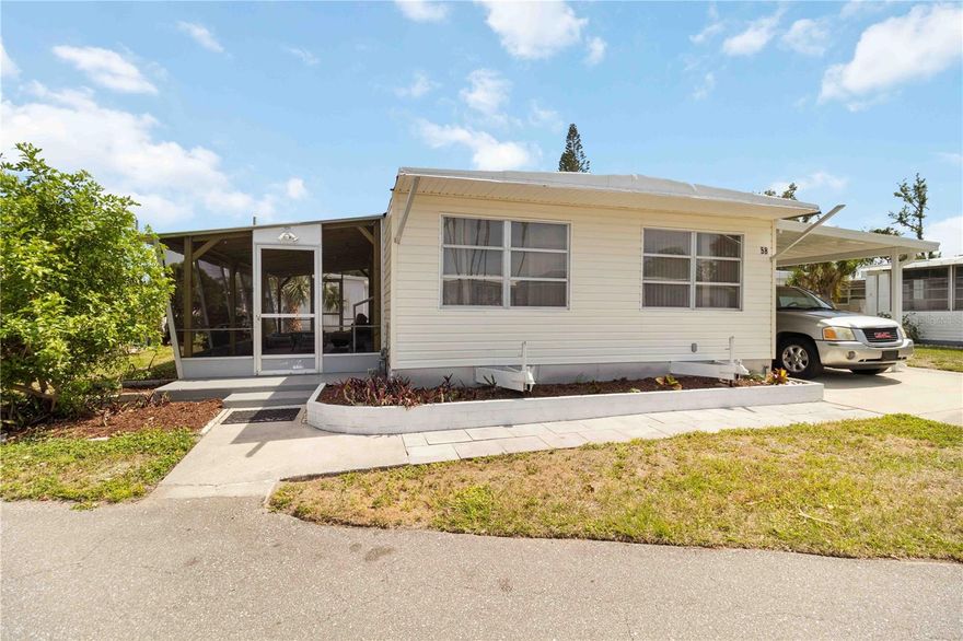 **Charming 2-Bedroom Mobile Home in Scenic Cooperative Park**  

Welcome to your new Florida retreat in this delightful double-wide mobile home! This cozy 2-bedroom, 1-bath residence is ideally located in a friendly cooperative park that offers fantastic amenities, including a clubhouse and heated pool—all for low monthly fees.  

Key features include:  
- **Updated Roof & Carport**: Move right in with peace of mind! The home has a new roof and a convenient carport.  
- **Outdoor Living**: Enjoy the beautiful Florida weather in the spacious lanai/Florida room, perfect for relaxing or entertaining.  
- **Storage Shed**: Ample space for beach gear, gardening tools, and more.  

**Community & Location Highlights:**  
- Just 1 mile from the renowned Ringling Museum — a must for art lovers.  
- Only 6 miles from UTC Mall for shopping and dining.  
- Short drives of 10 miles to Siesta Key Beach and 6 miles to Lido Key Beach for fun in the sun.  
- Explore the vibrant Sarasota Farmers Market and downtown restaurant scene, just 3.5 miles away.  

**Additional Information:**  
- Service/emotional support animals (ESA) are welcome in the park with a board-approved Request for Animal Accommodation.  
- The home is insured for wind, ensuring added peace of mind during storm season.  



Don’t miss this opportunity to own a piece of Florida paradise in a welcoming, convenient community. Schedule your tour today!