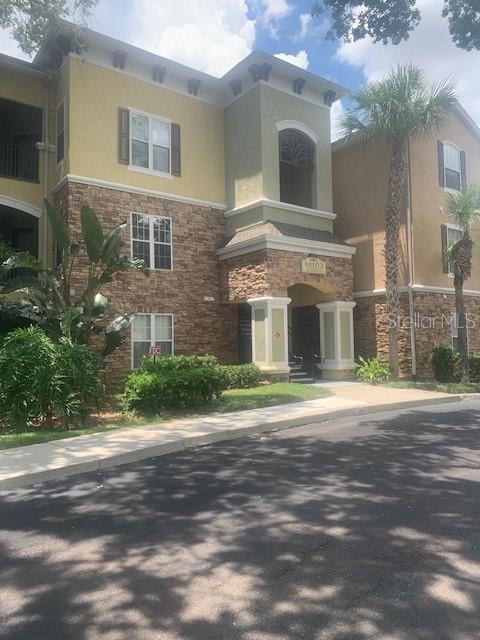 Come view this beautiful 1 bedroom/1 full bath on 2nd floor in sought after Luxury Gated community. There are many upscale amenities including: Laundry room off kitchen with full size washer & dryer with extra storage space, all kitchen appliances, large walk-in closet, walk in pantry in kitchen, built in desk/office area, great for those working from home. Screened balcony perfect to enjoy your morning coffee. Ceiling fans and high ceilings. Luxury amenities include a Resort-style Pool with Hot tub, State-of-the-art Fitness center Gym with lockers. 26 Acres of Relaxing scenic walking trails and mature trees throughout the gated community. Indoor air-conditioned courts for Pickleball, Basketball, Racquetball and Table-tennis, plus Clubhouse for parties & gatherings. Private theater for movies & videos. Gazebo with gas & charcoal grill BBQs and eco-friendly fire pit. The gorgeous Courtney Palms community is conveniently located near shopping and malls, restaurants, and entertainment. Just minutes to the Crosstown Expressway, I-75, and Highway 301, with easy access to downtown Tampa and Ybor.