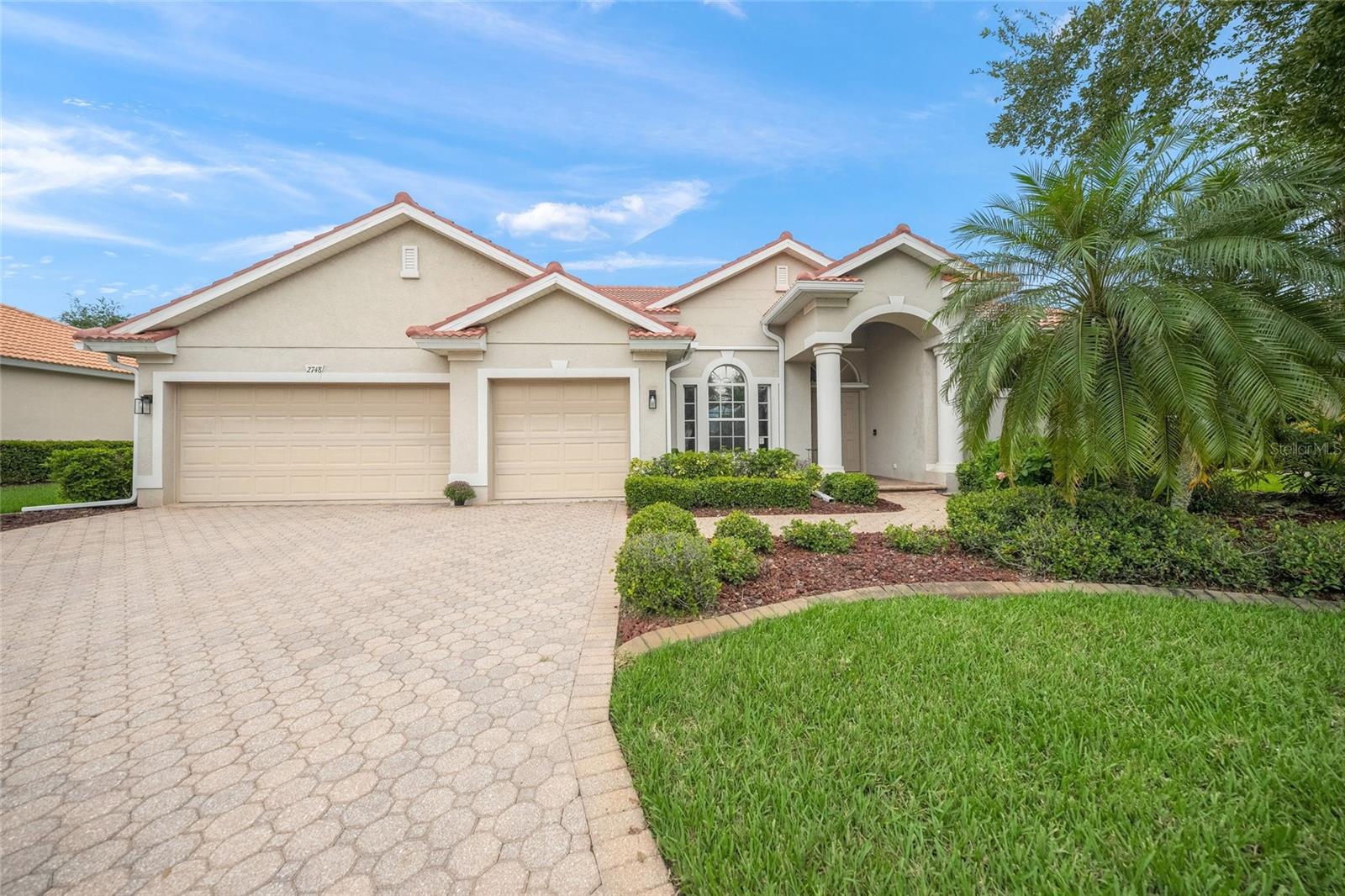 SAY HELLO TO A GOOD BUY! * 'A' RATED SCHOOL DISTRICT * TATUM ELEMENTARY SCHOOL IS LESS THAN 2 MILES AWAY * PRIDE OF OWNERSHIP SHOWS * NEW Barrel Tile Roof in JULY 2025 is a $72,000 VALUE * NEW A/C is 1 YEAR YOUNG * NEW Washer & Dryer * The Chef's Kitchen is open to the SPACIOUS Family Room, and features a Kitchen Island, Breakfast Bar & Eat-in Nook * Open the front door to the Formal Living and Dining Rooms * The Primary Suites showcases a Spa-style Bath with Walk-in Closets * FULL HURRICANE COVERAGE - CLEAR, SEE THROUGH PANELS * NEW LUXURY VINYL FLOORING IN THE BEDROOMS INSTALLED BY CHAPPIE'S 2 YEARS AGO * Split Plan Design * Volume Ceilings * Guest Bedrooms & Bath are PRIVATE * The Office/Den/Flex Room COULD EASILY BE A 4TH BEDROOM * All of this wraps your Outdoor Oasis with PANORAMIC LAKE VIEWS * Caged Pool & Spa with an OVERSIZED LANAI that has 2 separate Covered areas * This is the perfect setting for entertaining with family & friends and for relaxing in your slice of paradise *
Irrigation System with Reclaimed Water * RARELY AVAILABLE in GATED LAUREL LAKES * Amenities include: Clubhouse, Fitness Center, Pickleball Courts, Community Pool and LOW HOA fees * NO CDD * Country feel yet minutes to Siesta Key Beach, shopping & dining, EXCELLENT A-RATED SCHOOLS, Rothenbach Park, and the new Publix shopping plaza is just 5 minutes away * One look & you'll fall in love with this immaculate home * GATE CODE REQUIRED FOR SHOWINGS *