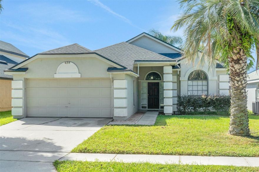 Welcome to this move-in-ready 3-bedroom, 2-bathroom home that perfectly combines comfort, style, and convenience. Located in one of Central Florida’s most desirable communities, this home features a brand-new roof, fresh interior paint, new water heater, and gorgeous flooring throughout. The spacious, light-filled layout includes vaulted ceilings with skylights, an open living area, and a kitchen equipped with solid wood cabinets, ceramic tile flooring, and a nearly-new stainless steel refrigerator. The primary suite is a peaceful retreat with a garden tub, separate shower, and double vanity with ample storage. Step outside to a large concrete patio and fully fenced backyard, ideal for relaxing or entertaining. Additional features include an indoor laundry room, two-car garage with attic access, and a well-maintained A/C system.
Nestled in a quiet, family-friendly neighborhood, you're just minutes from top-rated schools, shopping, dining, and major roadways.
Don’t miss this turnkey opportunity—schedule your showing today! This property may be under audio/visual surveillance.