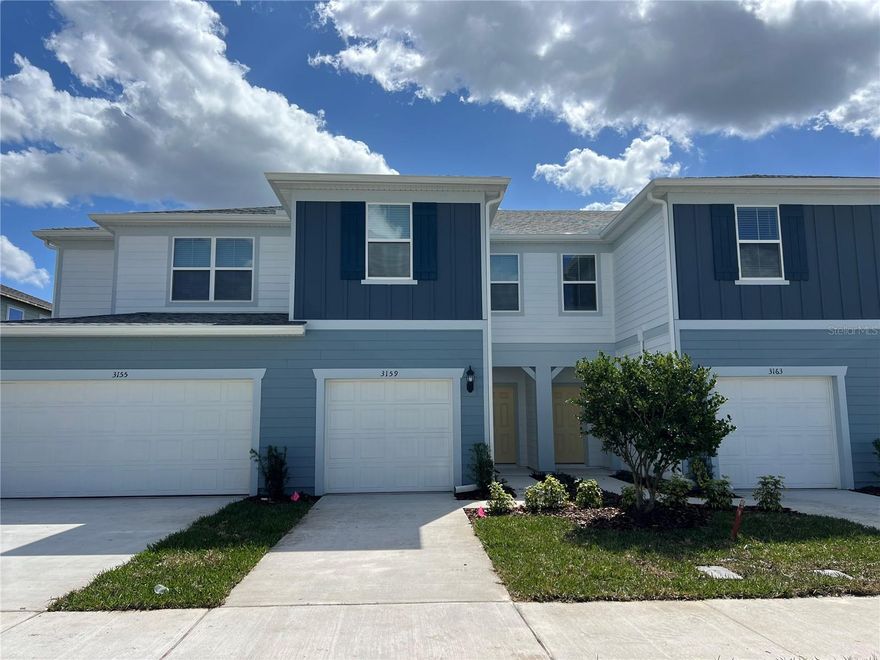 Step into this pristine, move-in-ready Springdale two-story townhome featuring a beautiful Coastal exterior design, nestled within the desirable Emerald Pointe community at Sanford. This exceptional Springdale model delivers 3 spacious bedrooms, 2 complete bathrooms, a convenient powder room, single-car garage, covered lanai, and an impressive 1,699 square feet of comfortable living space. The generous first floor creates the perfect environment for hosting guests, showcasing a powder room, open-concept gathering area, modern kitchen, and inviting covered lanai. The kitchen showcases a walk-in pantry, crisp white cabinetry, stylish backsplash, elegant Lagoon quartz countertops, and attractive tile flooring. When you're ready to relax, retreat upstairs to your personal sanctuary. The Owner's Suite provides a spacious walk-in closet and private en-suite bathroom featuring a dual sink vanity with quartz countertops, linen storage, private water closet, and luxurious walk-in shower. The upper level also includes two extra bedrooms, a second full bathroom, and convenient laundry area, creating ideal privacy and comfort for all residents.   Thoughtfully selected design features throughout this sought-after Springdale townhome include washer, dryer, refrigerator, window blinds, premium Elkins collection cabinetry paired with quartz surfaces, designer tile accents in kitchen and shower areas, elegant Blanco porcelain tile throughout main living areas, bathrooms, and laundry space, plus plush, stain-resistant Ornamental Gate carpeting in all bedrooms and upstairs living zones. Discover Emerald Pointe at Beryl Landing, an exciting townhome community perfectly situated in the thriving city of Sanford. Community features include a resort-style pool with cabana, dedicated dog park, children's playground, and ultra-fast 1 Gig internet service. Located minutes from the scenic Sanford St. Johns Riverwalk offering waterfront trails and parks, diverse dining establishments, craft breweries, shopping venues, live entertainment, and much more. With easy access to I-4 and 417 in under 2 minutes, your new home offers unmatched convenience. Lawn maintenance, internet service, and exterior pest control are all included in your monthly rent.  Don't let this opportunity to pass by—reach out today to schedule your personal tour to experience it firsthand and find your ideal residence! Smoking is prohibited on the premises. Renter's insurance is mandatory and must be secured prior to occupancy. This property may be under audio/visual surveillance.