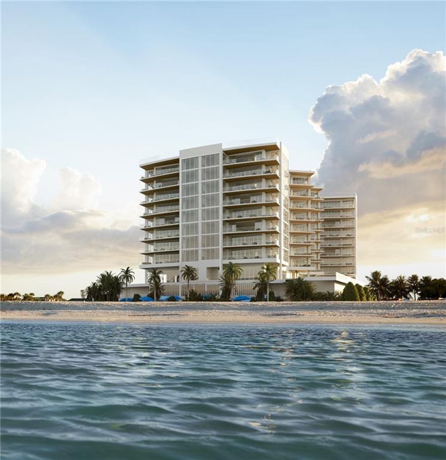 One or more photo(s) has been virtually staged. Pre-Construction. To be built. The Rosewood Residences, Lido Key the first stand-alone condominium residences bearing the prestigious Rosewood name. Offering a limited collection of 65 stunning private residences located on 3.5 acres of one of the most treasured beaches on the West coast of Florida with 235 feet of beach frontage. The 11-story design by Miami based Swedroe Architecture with interiors spaces thoughtfully designed by Lillian Wu Studios of NYC. Offering 24-hour concierge, valet parking and bespoke owner services by Rosewood Resorts. This 6th floor residence spans a spacious 4,942 square feet with an additional 748 sq. ft. of outdoor terrace space, this 4-bedroom, 4.5 bath with den offers soaring 11-foot floor to ceiling windows. Forever views greet you as you step into the foyer from your private elevator vestibule. The discreate home office features expansive walls of glass that open seamlessly to the second terrace the perfect space to work from home. Travel to the West terrace to take in the gulf breeze and twinkling lights of Siesta Key in the distance. A private guest wing plus two ensuite bedrooms provide ample opportunity for guests. The showstopping owners’ bath with dual entry shower and Claybrook soaking tub are the perfect way to end the day. No detail overlooked in the expansive kitchen Wolf, Sub-Zero, Waterworks plumbing fixtures, Rocky Mountain hardware and Irpinia cabinets with a multitude of finish choices. Grab your favorite vintage from your 65-bottle Sub Zero wine tower as the chef in your life creates his masterpiece on the outdoor summer kitchen with built in gas grill. The residence is a perfect location for entertaining and offers a separate service galley with second refrigerator, oven, and dishwasher a perfect space for catering or a dinner prepared by your onsite chef and delivered by the in-residence dining team. No detail overlooked offering multiple art walls to highlight your curated collection. The 30,000 square foot amenity level offers an intimate, private club atmosphere surrounded only by family and friends. The spaces are perfect for gathering or quiet escape. Only 65 owners, your experience will be as private as it will be luxurious. Lavish amenities include a private Bistro dining option, a world-class fitness center with options for private training and yoga, two outdoor pools, private cabanas, day beds, towel, food, and beverage service. The wellness spa is a haven for relaxation with hot and cold plunge pools, salt and steam room and private massage rooms. The social lounge, serving morning coffee, is a wonderful place to start the day. The other amenities include a game room, private screening room with stadium seating, six generously sized guest suites allowing owners’ family and friends to enjoy the pleasures of this private resort. The Beach club with chair and umbrella service also includes an outdoor pursuits program including kayaking and standup paddle boards. Rosewood’s philosophy a “Sense of Place” redefines the concept of residential hospitality by creating experiences that are authentic, original, and deeply personal by offering impeccable service and unparalleled attention to detail. Only 5