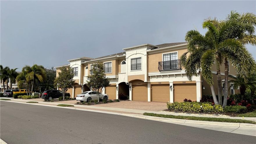 Unfurnished Annual Rental Available 11/15/25. Stunning Townhome with water view located in Palma Sola Trace. 3 Bedrooms, 2.5 Baths, with 1 car attached garage. Bright unit with high ceilings, beautiful tile flooring in the living areas, and carpeted bedrooms. Spacious living room with slider to screened lanai with beautiful water view. Open Dining Area and a Kitchen with granite counters and wood cabinetry. Convenient half bath downstairs and all bedrooms are upstairs including the large master bedroom ensuite. Community amenities include clubhouse, fitness center, community heated pool, and playground. Convenient to shopping, restaurants and 5 miles to Anna Maria Island beaches. Rent Includes Basic Cable/Internet and Trash.