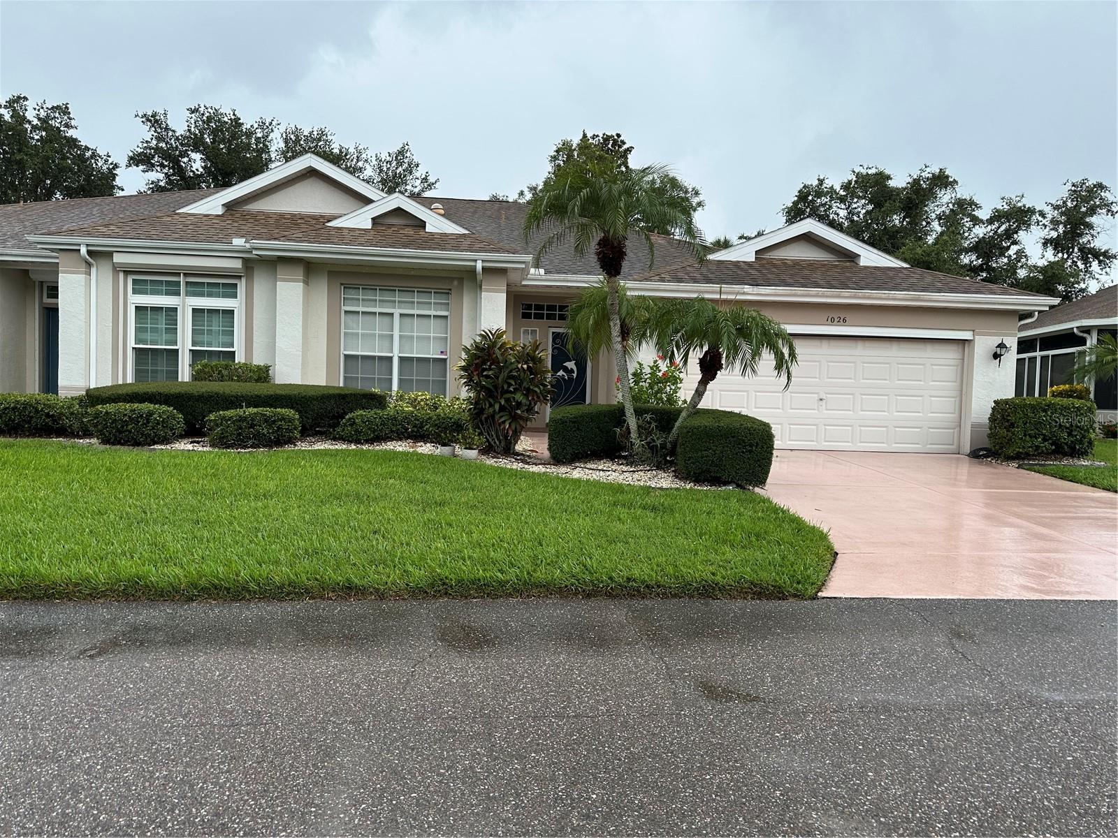 Welcome to your new Duke home in the much sought after Oxford 1A association in the number One rated retirement community in the United States – Kings Point! As you enter the home you will be amazed at the open, airy feeling. The entryway has a spacious coat/storage closet. The den/study is just to the left of the entry with lots of light coming through the front window. The large living area is straight ahead and open to the kitchen and the Florida room. The split bedroom floorplan gives privacy for your guests and family visiting you in sunny Florida. The primary bedroom is very large with French doors that open to the Florida room. There is extra space for a small sitting area and it has an ensuite bathroom. The bathroom has dual sinks, a garden tub, a solar light, and a large shower. There are also two walk-in closets. The second or guest bedroom is spacious and has a built-in closet. The bathroom has a beautifully remodeled shower. The kitchen in this home has gorgeous countertops, an island, and lots of storage cabinets. There is room for a table to fit next to the lovely bay window. The two-car garage has a laundry tub and some shelving. This home has been very well maintained. It is close to the South Clubhouse, pools, and restaurant, and also near the back gate. Kings Point, between Sarasota and Tampa, is an ideal location. The 55+ gated community has terrific facilities, including five pools, two fitness centers, and over 200 clubs for your enjoyment. It is convenient to shopping, world class museums, Busch Gardens, Orlando, sports, and entertainment with wonderful beaches nearby. Come enjoy the Florida lifestyle! Schedule your viewing today! (Photos coming Wednesday)
