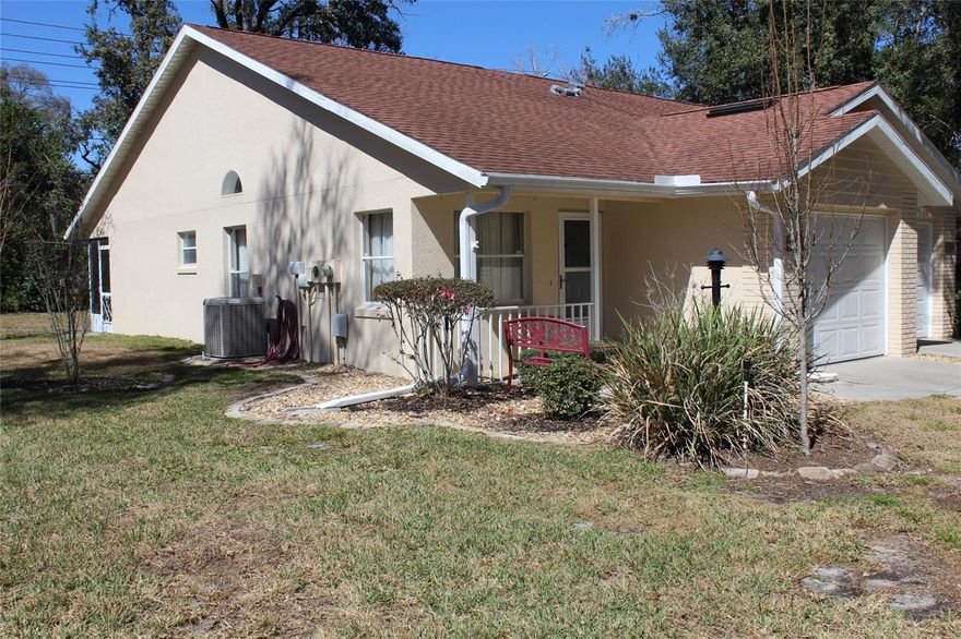 Welcome to this nice villa in THE GLEN, older person community where you never need to be lonely; very friendly home owners.
This condo is well cared for with a newer roof in 2016, new HVAC in March 2025, a garage door replacement in 2016.
The home consists of a good sized living room, a kitchen with stone counters and quality appliances, a master suite with walk in closet and bathroom en suite with shower . The floors are of quality material ,marble and black granite.
There is an additional guest bedroom and bathroom and walking through a sliding door, a nice screened patio.
The one car garage has a washer and dryer. Great internet as part of monthly fees. 
Come and have a look and give us a call!!!