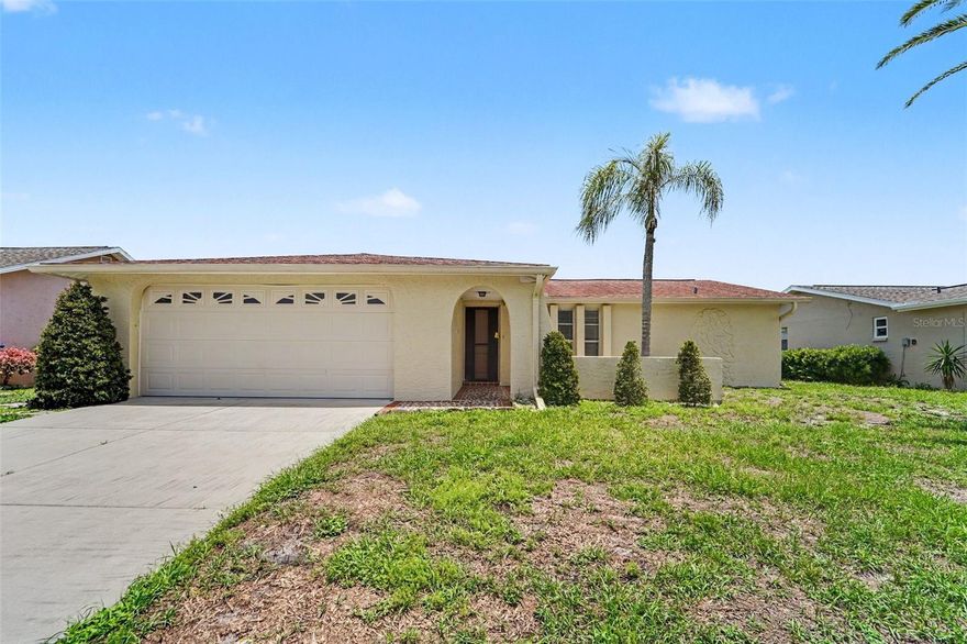 Welcome home to this beautiful 2-bedroom, 2-bathroom pool home with a 2-car garage located in the desirable Deer Park Estates community. Enjoy the freedom of no HOA or CDD fees. As you enter the home, you will appreciate the spacious living room and the bright, inviting feel throughout. Just beyond the living area is a comfortable family room and kitchen combination, creating the perfect space for everyday living and entertaining. The kitchen offers an appliance package, ample counter space, and additional bar seating for casual dining and gatherings. Just off the kitchen is a dedicated dining area ideal for family meals or hosting guests. Step through the sliding glass doors from the family room onto the large screened-in lanai featuring a sparkling pool, providing the perfect setting for relaxing or entertaining year-round. The fenced backyard offers added privacy and plenty of outdoor enjoyment space. The secondary bedroom is generously sized and features a walk-in closet. The secondary bathroom includes a convenient tub/shower combination. The spacious primary suite offers two built-in closets and an ensuite bathroom with direct access to the pool area for added convenience. Conveniently located near shopping, dining, entertainment, and medical facilities, this home offers both comfort and convenience. Don’t miss your opportunity to make this wonderful home your own — schedule your private showing today!