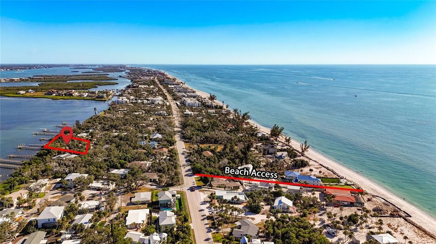 Build your dream coastal home on this rare cleared BAYFRONT lot on Manasota Key! Located at 4025 Bay Oaks Circle, this oversized property offers a private dock with two  boat lift , one is 10,000 lbs and second 7,000 lbs (installed 2016) and direct access to Lemon Bay and the Intracoastal Waterway. The previous home was professionally demolished, and the lot is cleared and ready to build with city water and sewer already connected. Electricity is available at the site but not currently connected.

Situated in a small, quiet circular community with a private road, owners also enjoy access to a community bayfront area, boat ramp, and dock. A deeded Gulf beach access is located directly across the street—just steps to white sand and turquoise water. This exceptional location provides the perfect blend of bayfront boating and Gulf beach living while being only minutes to Englewood Beach, restaurants, marinas, and shopping.

A rare opportunity to build on Manasota Key with both bay access and deeded beach access. Bring your architect and create the Florida coastal home you’ve always imagined.