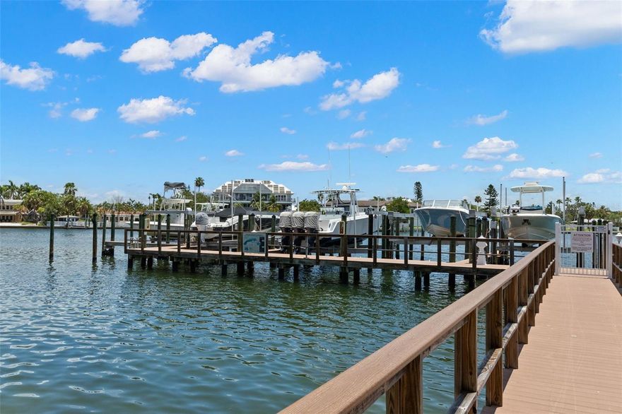 1,175,000 TO PURCHASE THIS PROPERTY WITHOUT THE BOAT SLIP & 1,325,000 TO  PURCHASE THE PROPERTY WITH THE BOAT SLIP! THE PRICE CAN BE ADJUSTED, YOU CHOOSE! IMAGINE LIVING IN THIS STUNNING 2224 SF 3 BEDROOM / 3 BATHROOM CORNER CONDO WITH AMAZING BAY VIEWS & VIEWS OF THE GULF ACROSS THE STREET! NO FLOOD DAMAGE TO THIS LARGE 4TH FLOOR CONDO WITH SO MANY EXTRA’S THAT YOU WON’T BELIEVE IT! IT IS THE CORNER UNIT THAT COMES WITH A LARGE BOAT SLIP INCLUDING A 16,000 LB LIFT, A POOL CABANNA & 2 PARKING SPACES!! THIS SPACIOUS CONDO LIVES LIKE A HOME. IT IS GORGEOUS WITH ALL THE NEW FURNITURE INCLUDED WITH THE RIGHT OFFER!  HIGH CEILINGS & LOTS OF WINDOWS LET IN THE NATURAL LIGHT! MATCHING, BEAUTIFUL LIGHT COLORED CERAMIC TILE & ENGINEERED HARDWOODS THROUGHOUT. THE WALL OF SLIDERS IN THE LIVING ROOM & PRIMARY BEDROOM AREA GIVE YOU WATER VIEWS TO ENJOY EVERY DAY. WHITE PLANTATION SHUTTERS THROUGHOUT ADD PRIVACY & AN ELEGANT TOUCH TO EVERY ROOM! A SPACIOUS LIVING ROOM ALLOWS FOR PLENTY OF ENTERTAINING & VIEWS! THE LIVING ROOM BALCONY IS LARGE ENOUGH FOR A DINING TABLE & CHAIRS, AS WELL AS YOUR ELECTRIC GRILL & BAR AREA & LOUNGE CHAIRS TO ENJOY EVERY DAY. THE DINING ROOM HAS A BEAUTIFUL TABLE WITH 6 CHAIRS & A SEPARATE BAR AREA WITH A WINE REFRIGERATOR. A CHEF’S KITCHEN THAT OFFERS GRANITE COUNTERTOPS, STAINLESS STEEL APPLIANCE PACKAGE, AN ISLAND & A PENNINSULA WITH 7 BAR STOOLS, A LARGE WALK IN KITCHEN PANTRY & SOLID WOOD SOFT CLOSE CABINETRY FOR YOU TO PREPARE YOUR BEST MEALS! THE BEAUTIFUL PRIMARY BEDROOM WITH KING BED & DRESSERS HAS ROOM FOR SEATING ALSO. THE VIEW IS WONDERFUL & BRINGS IN LOTS OF LIGHT. THE HALLWAY IN THE PRIMARY HAS 2 SPACIOUS CLOSETS / 1 WALK-IN & BOTH HAVE BEEN CUSTOMIZED. THE BEAUTIFUL PRIMARY BATH HAS A SEPARATE WATER CLOSET, JETTED SOAKER TUB, LARGE GLASS SHOWER & A LONG DOUBLE GRANITE 2 SINK VANITY AREA! THIS SPLIT FLOOR PLAN HAS THE GUEST ROOMS AT THE OTHER END OF THE CONDO. THE FIRST STUNNING GUEST BEDROOM IS SPACIOUS & INVITING & HAS VIEWS OF THE GULF! IT IS ON-SUITE & HAS A LARGE CLOSET. THE 2ND GUEST BEDROOM CAN BE USED AS AN OFFICE OR BEDROOM & HAS IT’S OWN BATH RIGHT NEXT TO IT. THERE IS A SEPARATE LAUNDRY ROOM WITH A LARGE SINK & A WATER SOFTENER. ALL THIS & IT IS WALKING DISTANCE TO AMAZING DINING CHOICES, WINE BARS, SHOPPING & ENTERTAINMENT. JUST A COUPLE BLOCKS FROM THE PINELLAS BAYWAY & THE DON CESAR & 10 MINUTES TO OUR AMAZING DOWNTOWN ST PETERSBURG AREA! CALL TODAY TO SCHEDULE YOUR SHOWING!