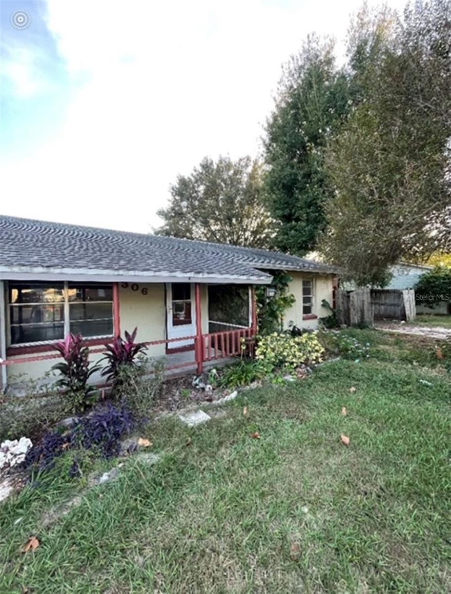 Investor Special!!! 4 bedroom, 2 bathroom block home. Fenced in yard, needs a new roof. Covered patio, another covered screened in area, and a shed with power. Perfect for a rental or flip, or first time home buyer looking for instant equity!