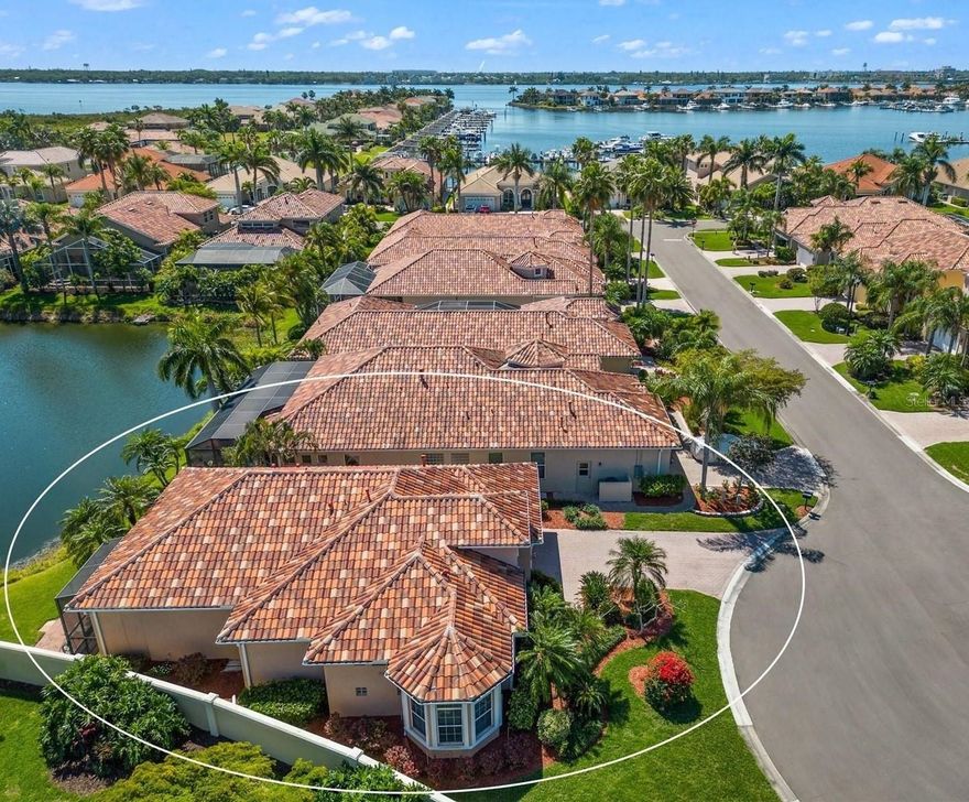 40FT BOAT SLIP INCLUDED w/NEW 20,000 lb Lift! Enjoy living in the luxurious gated waterfront boating community of Riviera Dunes! This corner waterfront single family home features 2 bd/2ba plus an office that can serve as a 3rd bedroom. Over 1,700 sq ft. and a 2 car garage. You will enjoy plenty of privacy in this end of cul-de-sac private home. This is a pristine, luxurious gated community where you can enjoy watching the marina boats go by from the waterfront community pool and tennis court. Enjoy your days in paradise by strolling along the private nature path through the boat basin to watch the sunsets and/or listen to live music with a cold drink at the nearby Riviera Dunes Dockside Grill. This home features an open floor plan with a split bedroom layout. As you enter the foyer area you will immediately notice the 10ft high ceilings throughout the home. The kitchen features granite counter tops, solid wood cabinets, stainless steel appliances including a gas stove and a breakfast nook. The living/dining room combination provides an open space for entertaining. The master bedroom suite features a large walk-in closet and a master bath with a shower, separate spa bath tub, double vanities and private water closet. Boat slip has a brand new heavy duty Golden brand 20,000 lb boat lift with new mooring pilings installed by Duncan Marine. Enjoy community amenities including a direct waterfront heated waterfront swimming pool, clubhouse, fitness center, tennis/pickleball and nearby Riviera Dunes Marina Bar & Grill. This property is centrally located near US 41, US 301, I-75 and I-275 and close to waterfront dining, shops, downtown Bradenton, convention center, Bradenton Yacht Club, area beaches & more. Pet friendly gated waterfront community! Come live the beach & boating life!