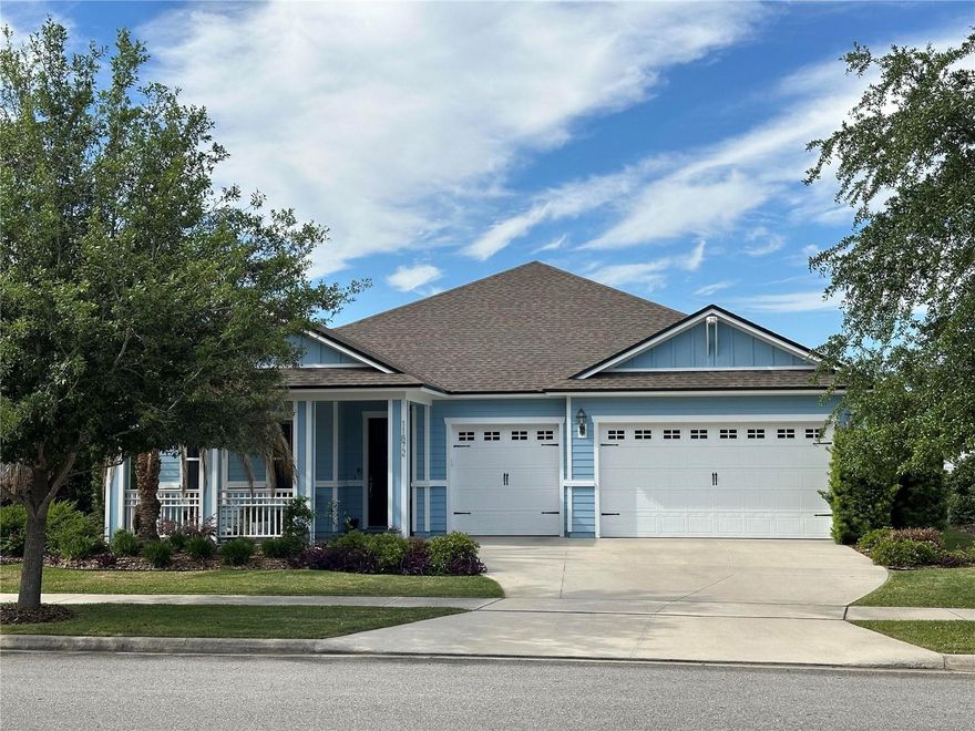 Beautiful, meticulously maintained 4-bedroom, 3-bath home in Gainesville features an open-concept layout with a spacious living area and a modern kitchen featuring dual ovens, a natural gas cooktop, a built-in wine cooler, large pantry, quartz countertops and a rare long, 5-tray gallery entry hallway. The master suite has an en-suite bathroom with a double vanity setup, a walk-in closet, an oversized shower with dual shower heads (both regular and rain) and a stand-alone tub. Enjoy outdoor living with a beautiful, private backyard and patio, appropriate for entertaining. The screened lanai is 20x20 with an additional 11x15 outside uncovered patio. The lanai includes a built-in custom brick enclosure containing a 40” Blaze barbecue grill, professional hood and a large granite countertop. The back yard is fully fenced and is connected to the front yard by a rare side yard. The home has countless other upgrades ranging from an extra-deep oversized 3-car garage which provides EXCELLENT storage for a home without a basement, to wired electric blinds throughout and 40” plank tiles in all spaces except 3 of the 4 bedrooms and the primary walk-in closet. A Generac transfer switch and concrete generator pad are installed and ready for generator hook up. The pictured loft bed can remain with the house if the buyer would like, or it will be moved with the owner (same with the washer, dryer and refrigerator). Located in the tranquil Oakmont neighborhood with convenient access to local amenities and parks. A wonderful opportunity to enjoy comfortable and stylish living in a highly desirable neighborhood!
