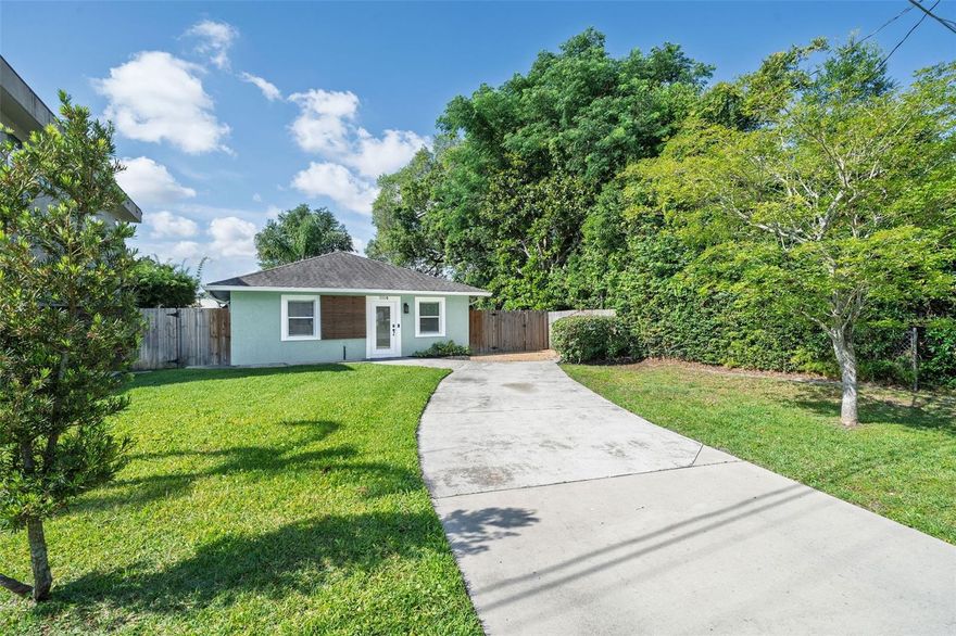 If you’ve been watching College Park, waiting for the right property to come along… this updated cottage-style home is it. A rare combination of freedom, location, and move-in-ready quality.
Set back on a leafy, established street, this is a rare opportunity to own a home with no HOA! Positioned on a generous 5,400 square foot lot, you’ll have the freedom to enjoy your own space, without restrictions.
Originally built in 1972, inside this fully upgraded home blends modern, quality finishes with a bright and comfortable space that feels both timeless and easy to live in. The open-plan great room brings together the kitchen, living, and dining areas, forming the true heart of the home. The gourmet kitchen is thoughtfully designed with solid granite countertops, white soft-close shaker cabinetry with glass-front display, and a full range of quality GE appliances, including a plumbed-in French door refrigerator with drawer freezer, microwave, dishwasher, and 5-burner stainless steel cooktop oven. Additional features such as a large island breakfast bar, gooseneck faucet, deep tub sink, dedicated trash drawer, and Insinkerator disposal set for functional everyday use. A laundry closet with a stacked Samsung washer and dryer is conveniently tucked away.
Both bedrooms feature their own ensuite bathrooms, while the second bedroom also includes a separate exterior entry - ideal for a home office. Neutral finishes and thoughtful updates throughout the home create a cohesive, modern feel.
Major upgrades completed between 2018-2023 include a full home re-plumb, kitchen and bathroom remodels, new septic tank and drain field, new windows and doors and new tile flooring. The home interior has been freshly painted and a new Rheem central HVAC system that was installed in 2024, providing added peace of mind.
Outside, the low-maintenance, fully fenced yard is irrigated, with a 5-foot side gate, and a gravel side area. The grassy backyard is a perfect area for children and pets to play, along with a bonus 90 square foot shed complete with power and water hookups - ideal as a workshop, artist studio, or additional storage.
This home is zoned for Lake Silver Elementary, College Park Middle, Edgewater High School. Additionally, Bishop Moore Catholic High School is also located at the end of the road, right within walking distance.
Located just minutes from the shops, cafés, and restaurants along Edgewater Drive, as well as Winter Park, Park Avenue, the Milk and Mills District, Downtown Orlando, and Lake Eola, this home puts you close to everything while still offering the feel of a quiet neighborhood. With easy access to the I-4 Express, AdventHealth Orlando, the KIA Center, SunRail, local bus routes, the theme park capital of the world and even beaches within about an hour, it’s a location that makes everyday living effortless.