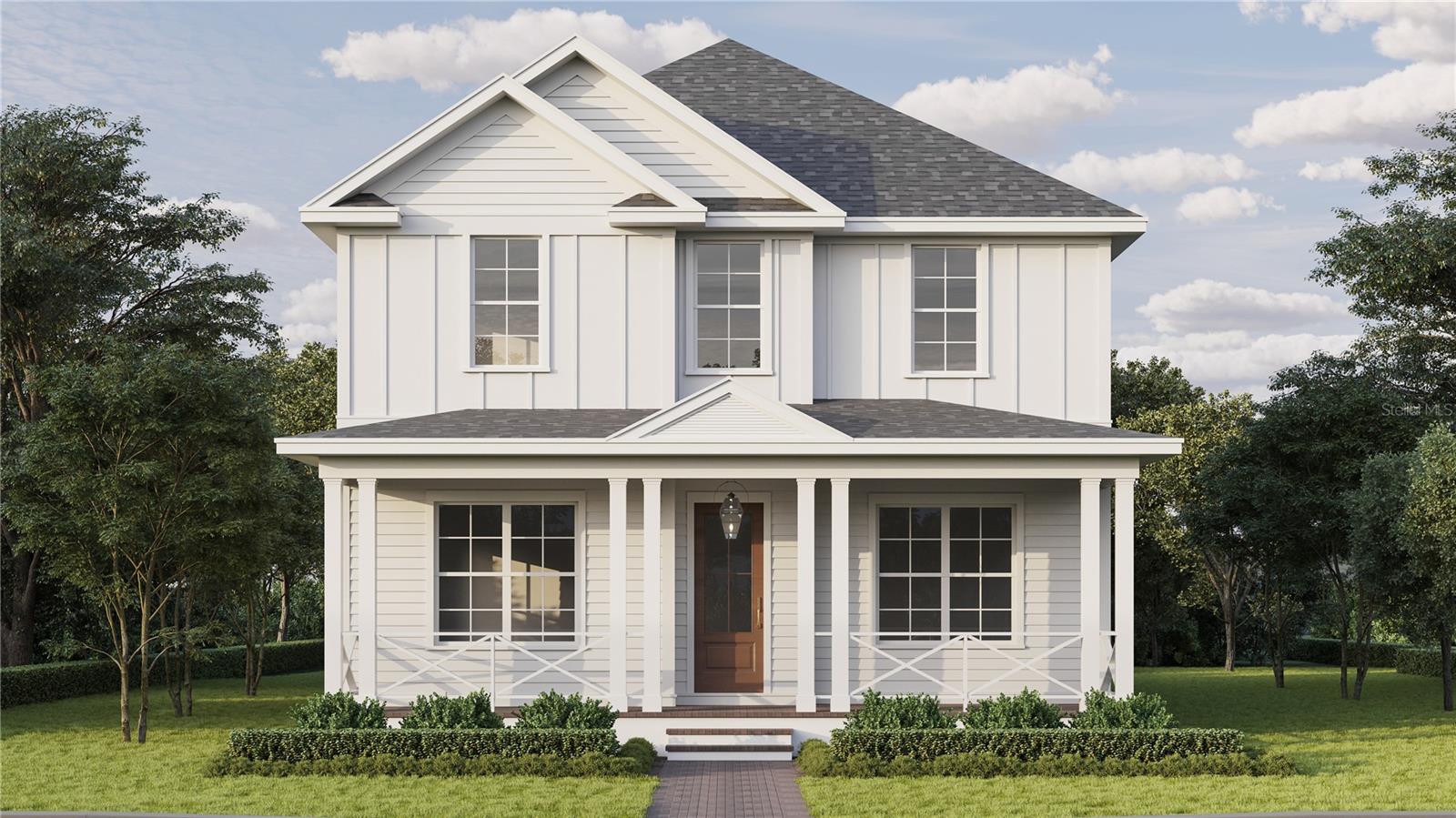 Under Construction. Est. completion May 2025. Don’t miss the chance to make this your dream home with Canopy Builders - St. Petersburg's most TRUSTED name in luxury home construction. This Folk Vernacular model is (4) Bedrooms + Study + Loft, (3) Baths, a detached 2-car garage, and a studio style Accessory Dwelling Unit (ADU) with 1 bath, a walk in closet, full kitchen, and a laundry closet. The main home boasts 3,013 sqft of living space and 526 sqft in the ADU (total of 3,539 sqft). Nestled in a NON-FLOOD ZONE within the Historic Old Northeast neighborhood, this stunning home is surrounded by the charm, and architectural beauty the area is famous for. Canopy’s expert design team, known for their style and elegance, has carefully crafted this home with beautiful finishes and designer details. As you enter, the foyer will greet you with Tongue and Groove (T&G) walls, a gold sconce, and engineered hardwood floors. To the right will be your study, perfect for an at home office. To the left of the foyer will be your guest bedroom. Continuing through the home, you’ll find the powder bath on the left. This bath features stylish wallpaper, sleek tiles, and a custom Reeded Washstand with marble countertops, all adorned with gold hardware and lighting. Onwards is the great room with a real wood-burning fireplace, kitchen, and designated dining room. The kitchen is the star of the home, featuring a stunning natural finish wood island that invites gatherings. Elegant gold hardware and pendants contrast beautifully with the dark cabinetry, while luxurious marble countertops add sophistication. A light-colored paneled hood highlights the six-burner gas range (Natural Gas) with a griddle, perfect for cooking enthusiasts. A panel-ready fridge and integrated dishwasher maintain a seamless look, complemented by a discreet microwave. The large sink combines style and functionality, making this kitchen a true centerpiece. The dining room features a stunning gold pendant and lots of natural light for ambiance while you entertain. Off the side of the dining room you’ll find your mudroom. The mudroom has tons of storage with natural wood finish cabinets, creating a warm, cozy vibe with checkered marble flooring, a T&G backsplash, and gold hardware and lighting. Upstairs, you will enter your loft area, a great space for entertaining. To the left are two bedrooms with the primary bedroom on the right making a split bedroom layout. The primary bedroom features two large walk-in closets. Your primary bath has picture molding wainscoting with mirrors inset into molding, a double sink vanity, marble countertops and flooring, a walk-in shower with a rain head, and a soaking tub. The second bath, shared by both guest bedrooms upstairs, features light cabinets and marble countertops, with a walk-in shower and bathtub. Your designated laundry room is also upstairs with a sink, marble countertops, gold hardware, a polished nickel faucet, and lots of storage for added convenience. Every aspect of this new build has been meticulously planned, featuring a pre-designed finish package, Hardie Board plank siding, a tankless gas water heater, Natural gas, impact-resistant windows, engineered hardwood flooring throughout, and dual digital thermostats for independent climate control on both levels. Other luxury details include 10’ ceilings on the main level & 9’ ceilings on the second, an elegant gas sconce on the front porch, and 8’ interior doors.
