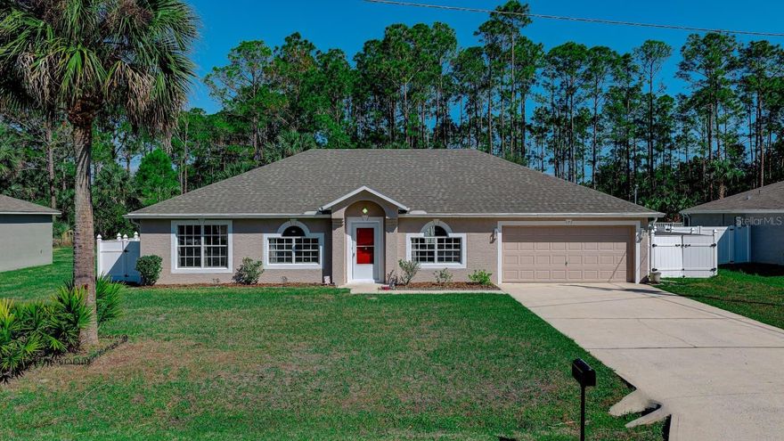 Updated 4 bedroom, 2 bathroom home located in the desirable Seminole Woods subdivision of Palm Coast. Major improvements include a roof replaced in 2023 with Leaf Filter gutter protection and an HVAC system replaced in February 2026. The home also features a newer water heater. Inside, LVP flooring was installed throughout the entire home in 2023, and the home features fresh interior and exterior paint creating a clean, move-in ready feel. In 2023, the French door and an additional passage door leading from the home into the Florida room were replaced. The primary bathroom was upgraded in 2020 and landscaping improvements were completed in 2020. The fully fenced backyard offers added privacy and includes a firepit area for relaxing or entertaining. Conveniently located about 15 minutes from Flagler Beach and close to shopping, supermarkets, and daily conveniences.