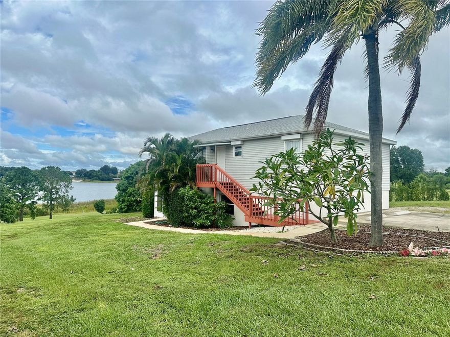 LAKEFRONT 3BR/3BA 2 story home on Lake Starr for Rent. Upstairs has a living room, kitchen, 2 bedrooms and 2 baths, with a screened Lanai overlooking Lake Starr. A spiral staircase leads to the downstairs where you will find another living room, kitchenette, 1 bedroom and 1 bathroom, and a spacious laundry/storage room. There is a screened Lanai downstairs as well. The flooring is ceramic tile throughout. Washer and Dryer are included. This home also features hurricane shutters. Water and Lawn Service are included. Call today for your private showing!