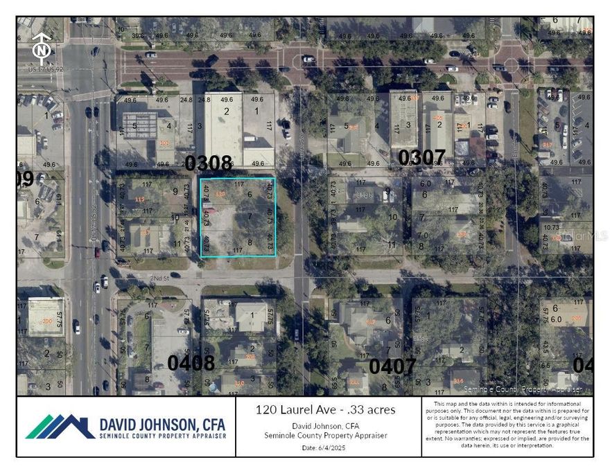 Prime Development Opportunity in the Heart of Sanford's Historic Downtown Commercial District, site has frontage and access from 3rd & 4th Streets.  Large corner lot one block off 17-92 and 1st St with City of Sanford SC-3 infill commercial zoning. .   SC-3 Special Commercial zoning allows many commercial uses and can allow multi-family. Future Land Use is WDBD, Waterfront Downtown Business District, which allows for minimum set-backs, lower parking requirements, and up to 50 units/acre.  New restaurants & microbreweries are opening up the west end of historic downtown Sanford.