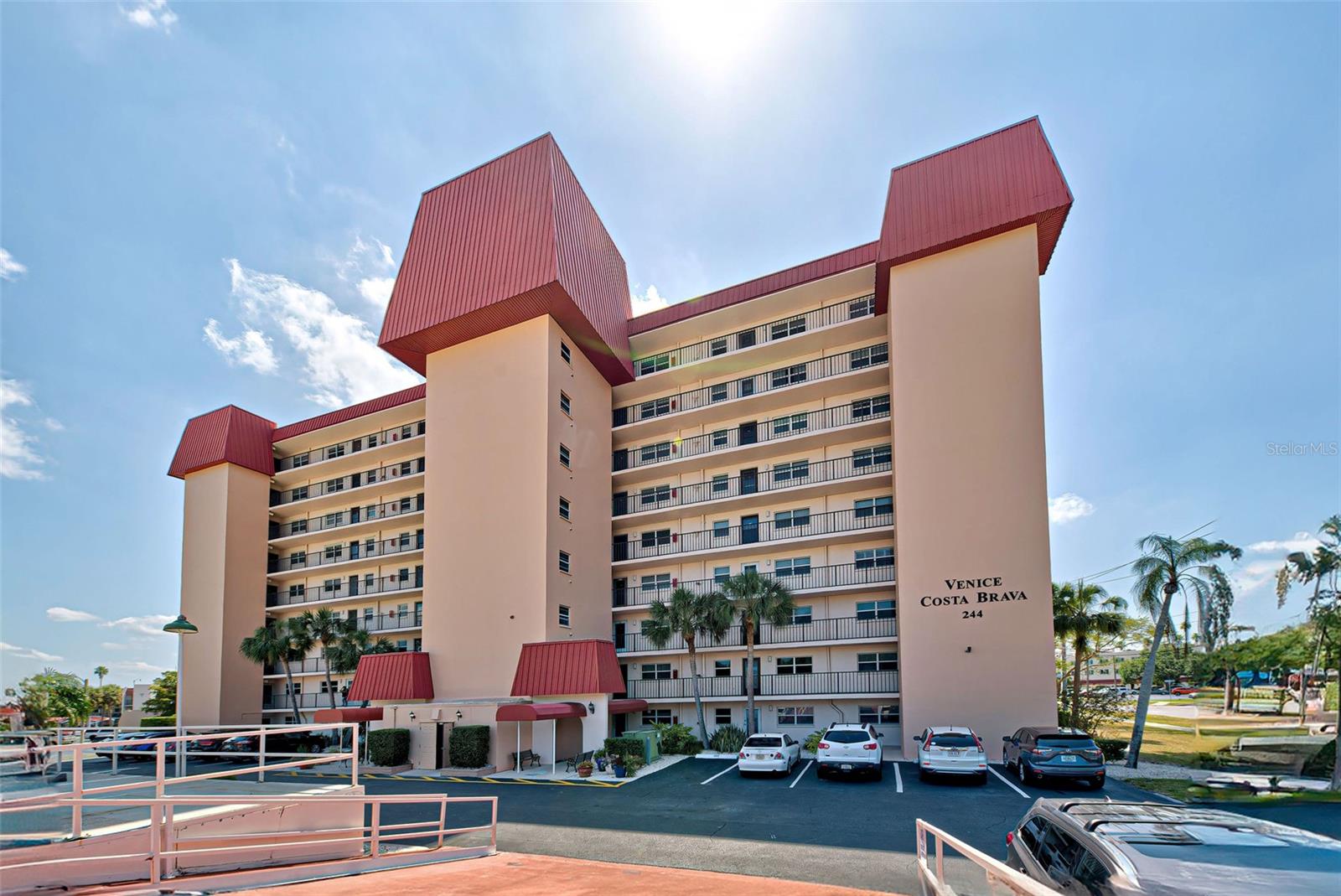 Come see what this unit can bring...Your piece of Paradise! This unit is located in Venice Costa Brava on Venice Island and has a lovely view of the pool from your Lani! Move in ready! Minutes from beautiful downtown historic Venice! Walking distance to many restaurants, theater, shopping, outdoor park concerts and much more. 1.2 miles from beautiful Venice Beach! Walk or ride your bike on the Legacy Trail which runs through Venice. Many amenities include 2 Outdoor Grills for residents to use, heated pool, Club House with a small library, weekly Bingo games, holiday dinners and other activities during the winter months, and many friendly residents as well! Join Pickle Ball here during the seasonal months. This building is secure with updated key FOB for elevator entry for residents' protection. This unit has 2 bedrooms, 2 bathrooms with walk in closets. 2 storage lockers in the laundry room area, with coin operated washer and dryer on your floor. HOA includes water, cable tv, landscaping, trash & recycle, pool maintenance, club house maintenance. Come by and see TODAY!