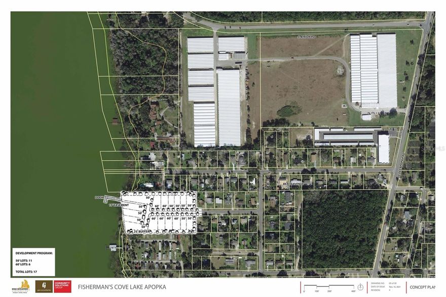 4.5 acre lot directly on Lake Apopka. 2 additional lots included in the sale on the North side of the property, both build ready. Site plan showing 17 home sites plus 2 more on the additional 2 lots. Some due diligence has been completed. Owner will provide details. Marina rights are associated with this property and the land has already been cleared. Buyer must verify details.