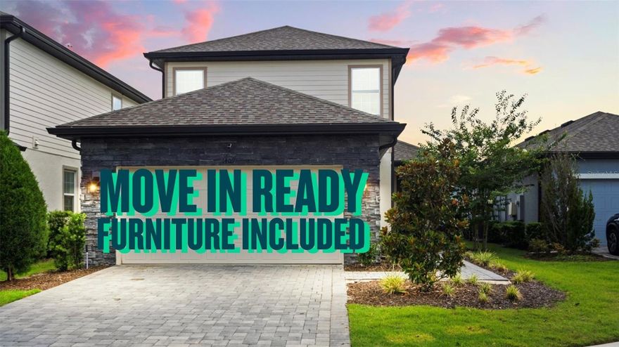 Resort Living, Redefined — Welcome to Reunion Village Experience the best of Central Florida living in this fully furnished, move-in-ready 4-bedroom, 2.5-bath home located in the highly desirable Reunion Village community. Designed for comfort, convenience, and effortless enjoyment, this residence offers a lifestyle that feels like a year-round getaway. Just minutes from Disney, Universal, and SeaWorld—and within easy reach of Florida’s most beautiful beaches—Reunion Village is a 24-hour guard-gated resort community offering an unmatched collection of amenities. Residents enjoy a 10-acre water park with slides, lazy river, and splash zones, multiple resort-style pools, fitness centers, tennis and basketball courts, playgrounds, walking trails, golf courses, and on-site dining. Even better, the HOA covers nearly everything including lawn care, exterior maintenance, cable, internet, and more, creating true low-maintenance living. Inside, the open-concept layout features luxury vinyl plank flooring, bright shaker-style cabinetry, quartz countertops, Whirlpool stainless steel appliances, and smart-home conveniences. The first-floor primary suite is a private retreat with tray ceilings, a walk-in closet, and a spa-inspired ensuite with dual vanities and a walk-in shower. Upstairs, a spacious loft and three additional bedrooms with plush carpeting allow for flexibility for guests, home offices, or everyday living. A private backyard provides the perfect setting for relaxing or entertaining under the Florida sun. Whether you’re seeking a full-time residence, a vacation escape, or a property with exceptional location and lifestyle appeal, this Reunion Village home delivers. Schedule your private showing today and experience resort-style living at its finest.