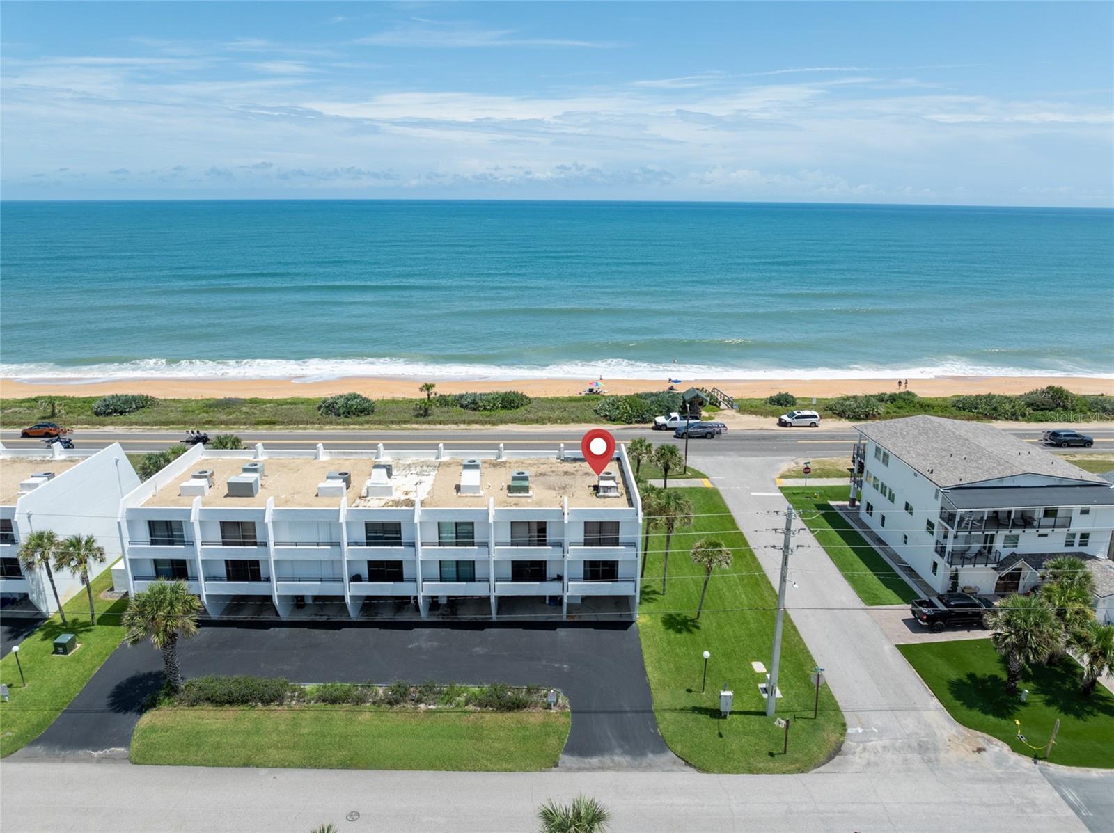 IS THE BEACH CALLING YOUR NAME? Then just imagine waking up to the sounds of the ocean each and every day from this 2-bedroom, end unit townhome in Flagler Beach. A perfect seaside retreat just a few steps to the ocean. Enjoy morning coffee and the ocean breeze from one of your FOUR BALCONIES. Catch a glimpse of the sunrise, dolphins, manta rays and shrimp boats – THE VIEW IS FOREVER CHANGING. The kitchen is upgraded with white cabinets, granite counters and stainless-steel appliances. The car park area has extra storage for your beach toys. New roof replaced 2025. Enjoy all that Flagler Beach has to offer with its LAID-BACK LIFESTYLE, shops, local eateries, wine shops and even a weekly farmer’s market. Golf cart community and DOG FRIENDLY BEACHES. Just minutes away from historic St. Augustine and Daytona Beach. Call today to schedule your showing.