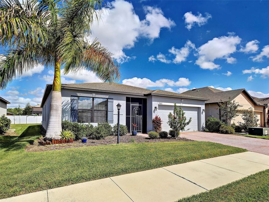 One or more photo(s) has been virtually staged. START PACKING!  Your first impression will be WOW!. Deceivingly spacious, light, bright and open 4-bedroom, 2-bath, 2020-built, 1874 SF home ideally located in Port Charlotte's best kept secret, the gated community of Villa Milano.  The minute you walk up the paver driveway and walkway into grand screened entry foyer of this beautiful home you will be welcomed by a massive wide open floor plan! Just off the entry foyer you have two bedrooms (front bedroom could be in-law suite) and guest bath. The fourth bedroom is tucked away on the opposite side of the home adjoining the primary suite, and is perfect for an office or den.  Kitchen comes fully equipped with soft-close high cabinets, closet pantry, stainless steel appliances, granite countertops, undermount sink, and an AMAZING island! Fantastic storage and counter space! The spacious living/dining area provides a very versatile living space. Large primary bedroom with walk-in closet and ensuite bath with dual granite-topped vanity, and walk-in shower. Inside laundry. 10x20' open patio and manicured lawn. PET FRIENDLY!  CITY WATER & SEWER! HURRICANE SHUTTERS! UNDERGROUND UTILITIES! SIDEWALKS! LOW HOA FEES! NO CDD!  IRRIGATION SYSTEM! Villa Milano is a hidden gem, with only 138 homes, offering luxury living in a quiet neighborhood at a very affordable price, privacy gate, low HOA dues and a heated community pool overlooking a beautiful pond. Absolute best location in NW Port Charlotte, equi-distant between SR776/El Jobean Rd and US41, minutes to I-75 (providing quick access to Englewood, Port Charlotte, Punta Gorda, North Port and Venice!).  Easy access to world-class fishing, boating, golf, casual and fine dining, shopping, spring training baseball stadiums, fairground, hospitals (including the new Sarasota Memorial Hospital), churches, and the stunning Gulf beaches! One hour drive to either Ft. Myers National Airport or Sarasota Airport; half-hour drive to Allegiant Airlines out of Punta Gorda.  DON'T LET THIS ONE PASS YOU BY!  QUICK CLOSING POSSIBLE!