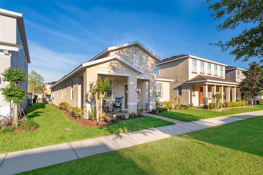 Discover this charming residence available for rent in Apopka's Silver Oak Community! This beautifully designed "Aventura" model by Surrey Homes features a welcoming front porch, three bedrooms, and two bathrooms, all arranged in an excellent floor plan. The attached two-car garage adds convenience, and the solar panels enhance energy efficiency, leading to lower monthly electric bills. An extended rear patio provides a spacious outdoor area perfect for entertaining guests. Natural light and beautiful flooring flood the living spaces, while the open layout facilitates easy entertaining between the kitchen, dining room, and great room. The expansive primary bedroom includes a well-sized bathroom with a walk-in shower, a quartz dual-sink vanity, and a spacious closet. Both the primary and secondary bedrooms feature walk-in closets, and the guest bathroom is equipped with a tub/shower combination and a quartz vanity. The ample kitchen is fitted with a large center island topped with quartz countertops.
The Homeowners' Association (HOA) grants access to community amenities, including a pool, dog park, playground, and clubhouse. This centrally located community offers easy access to major highways, downtown Winter Garden, the West Orange Trail, and excellent shopping and dining options.