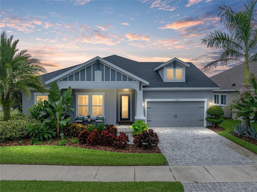 Welcome to this beautifully landscaped 4-bedroom, 4-bathroom home situated on a desirable corner lot in the sought-after Waterset community. A meticulously manicured lawn sets the stage for the elegance found within. Step inside to discover Mohawk wood-look laminate flooring throughout the main living areas, complemented by tile in all bathrooms. To the left of the entry, through glass French doors, you'll find a dedicated office space. Nearby are two secondary bedrooms, each featuring walk-in closets, and a full bathroom. Another bedroom with an en suite bath is located to the right, ideal for multi-generational living or hosting guests.  The rear of the home opens into a bright and spacious layout that seamlessly connects the kitchen, dining room, and great room—perfect for entertaining family and friends. The gourmet kitchen boasts premium stainless steel appliances, including a Jenn-Air built-in oven and microwave, a gas range, and a Viking French-door refrigerator. Additional highlights include a farmhouse sink, wine rack, oversized island, Cambria granite countertops, Timberlake soft-close cabinetry, and a huge walk-in pantry.  The great room overlooks a fully pavered lanai, pre-wired and pre-plumbed for gas, water, and plumbing—ready for your outdoor kitchen or entertainment setup.  The Primary bedroom can be your private retreat and includes a large En Suite boasting two very generous walk-in closets with a floor to ceiling mirror between, a custom-built Timberlake dual vanity with soft-close drawers, and an open, walk-in super shower with dual shower heads. Making your way up the stairs to the second level is the Bonus/Flex room. This space has so many possibilities! Game and/or media room, home gym, playroom or even an additional living space.  A full bathroom on this level adds convenience and flexibility. The garage is enhanced with a non-porous, antimicrobial, and antibacterial concrete floor coating with decorative flakes. It also includes two 220V EV charging outlets and a dedicated refrigerator/freezer outlet. The Community features: clubhouse, park, dog park, basketball and tennis courts, multiple pools including a resort-style pool. With numerous upgrades throughout, this home is truly move-in ready.  Seller is motivated!!