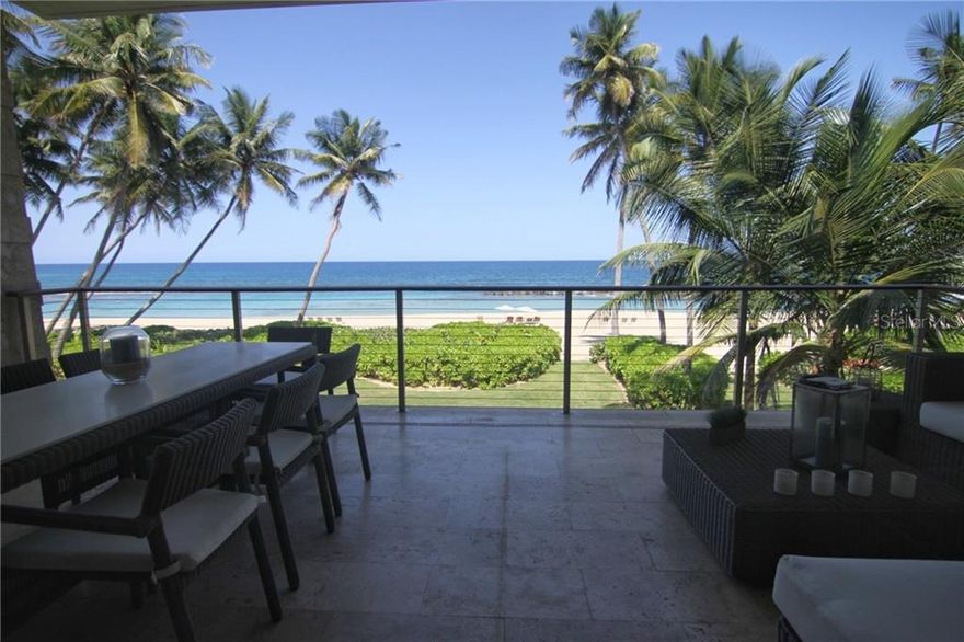 At this exquisite and exclusive West Beach apartment, a Ritz Carlton Reserve Residence, you will enjoy stunning sunset views and a spectacular golden sands beach every day!! Unwind in a beautiful landscape filled with sunshine, golfing and outdoor leisure where the possibilities to create ever-lasting memories are endless… 
This luxury unit is located within the gates of the legendary Dorado Beach Resort in Puerto Rico, a sought-after exclusive place with almost two miles of beach front, and the exclusive service of Ritz-Carlton Reserve. It is a fabulous opportunity to become the owner of a spacious and elegant beach front property with high end quality finishing that is located on the beach Laurence Rockefeller chose 50 years ago. 
This beach front residence features 2 bedrooms, Media room, 3 bathrooms, open kitchen design, living-dining room, laundry room, owner’s closet, media room, two covered shower patio areas, covered terrace, golf cart parking space and garage for one car. 
• Fully equipped gourmet kitchen 
• Fully furnished and equipped 
• Spacious balconies overlooking the ocean 
• Open floor plan 
• Exclusive concierge service with a dedicated residential management team to attend to your every need. 
• Owners also receive membership in the Dorado Beach Club. Membership includes access to four Robert Trent Jones Sr. designed golf courses, the 8,000 sq foot Fitness and Wellness Center, several dining venues, and The Watermill, a $12 million aquatic park.
