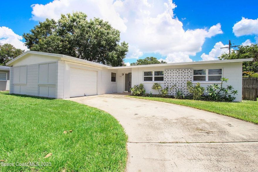 Ready for your new 4/2/1 in Rockledge? This home features a brand new architectural shingle roof, double pane vinyl windows, new Lenox AC, newer water heater, was recently freshly painted inside and out, new interior doors installed, new kitchen cabinets, backsplash and counters!! Spacious floor plan, privacy fenced yard and French doors leading out to a covered lanai to enjoy summer in Florida. One car garage with plenty of parking, indoor laundry room, formal dining and NO HOA restrictions! Home still needs some finishing touches, but is priced accordingly. Most of the major items have been replaced and it's ready for new owners! ;Water: City