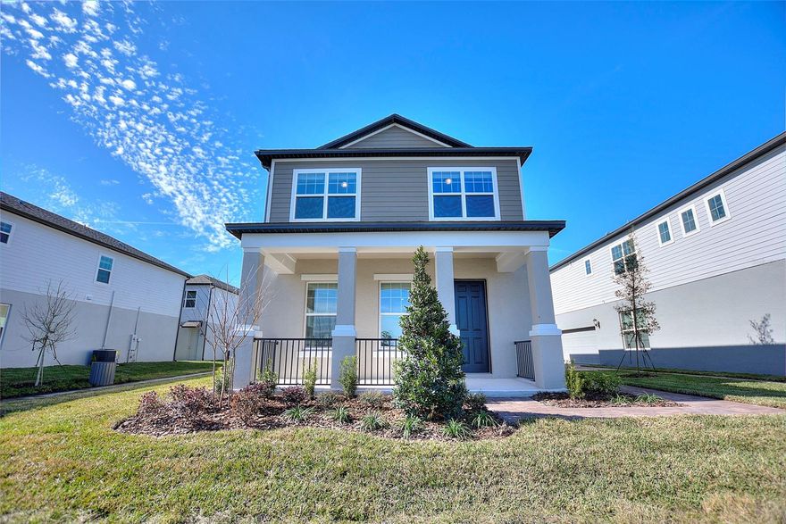 Brand NEW energy-efficient home ready NOW! Open Angelou floor plan with spacious kitchen. Second-floor loft can serve as a home office or play area for the kids. Modern white cabinets, gray quartz countertops, wood look tile flooring, and neutral gray carpet in our Inspire Package. The Palms at Venetian Bay is a highly-amenitized community located only a few miles from Central Florida's most popular beach town. Anchored by the Town Center, Venetian Bay hosts a variety of community events, activities, restaurants and retail for your family to enjoy. Known for their energy-efficient features, our homes help you live a healthier and quieter lifestyle while saving you thousands of dollars on utility bills. ;Water: City