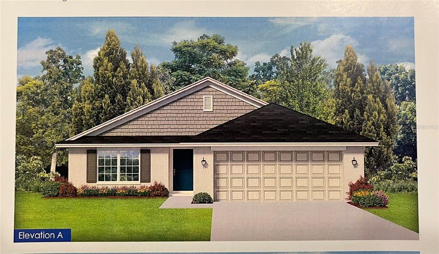 Under Construction. NEW BLOCK AND STUCCO HOME WITH NO HOA ON A CORNER LOT AND CLOSE TO SHOPPING, DINING AND ENTERTAINMENT. This 1368 sq ft 3-2 with a 2-car garage is on a .22-acre lot and has tile in the living areas and carpet in the bedrooms. We have stainless appliances in the kitchen along with upgraded cabinets and granite countertops that carry over into the guest and master bathroom. The master bath will also have a 5' tiled shower in place of a garden tub. THIS HOME COMES WITH AN IN-WALL PEST CONTROL SYSTEM AND A 10 YEAR STRUCTURAL WARRANTY. Pics are from another home at a different location and may have other options and are for reference only.