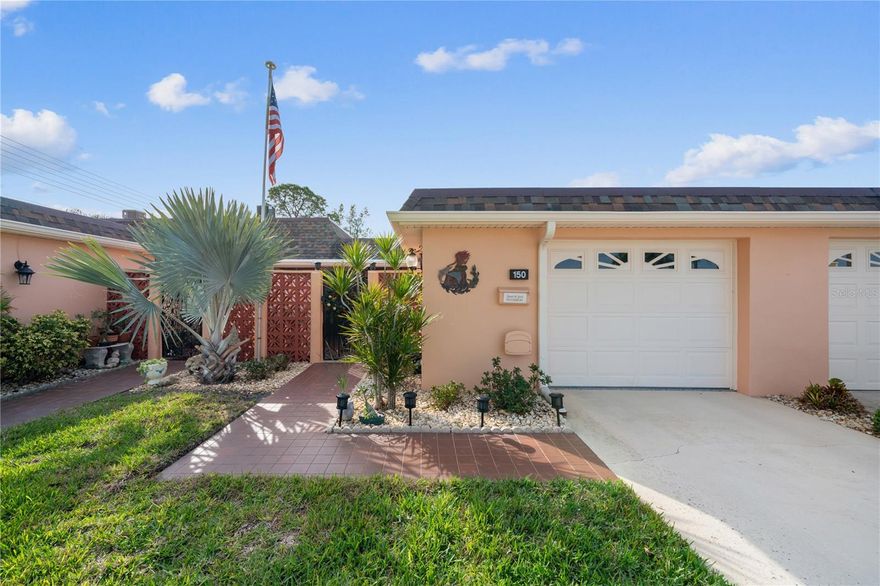Welcome to Boca Ciega Point, a beautiful 55+ waterfront gated community. When you walk through the front gate of the villa you are greeted by a lovely courtyard that is partially covered. This villa has been updated throughout and features 7 tube skylights filling the home with light. The roof was completed in 2021, water heater 2020 and HVAC 2013. The garage floor has a Titan coating making even the garage looked updated in this home. The air conditioned Florida room gives an addition 296 square feet of living space and has a sliding glass door leading to the back deck overlooking lush vegetation. The Florida room has hurricane panel shutters for the exterior and sliding hurricane shutters between the Florida room and main living space. This is a very active community featuring a remodeled clubhouse, pool, pool table, darts, shuffle board, tennis, pickle ball, bocce court, recreation center, fitness center, library and card room. Come for a tour and check all the amenities out in person.