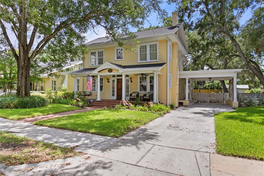 Welcome to your new home in the coveted South Tampa neighborhood of New Suburb! This stately colonial-style home sits on an oversized  lot (86’x121’, which is a lot and a half!) within the Mitchell/Wilson/Plant district and boasts an open floor plan that’s unique to a home of its era. The home’s spacious addition creates a bright and open great room perfect for spending time with the family while cooking in your open kitchen. Host holiday gatherings in your formal dining room and end the night with a cocktail on the screened porch in your backyard. Enjoy the thoughtful layout in your daily routine that includes an entrance from your portico directly into the kitchen and a full-size laundry room. In a peaceful corner of the home sits a private study that makes an ideal work-from-home space. Upstairs you’ll find four spacious bedrooms including the primary suite with its large en-suite bath and walk-in-closet, as well as 2 additional bathrooms. This beautiful home is filled with charming details like french doors, hardwood floors & beautiful millwork. Outside you can enjoy games in the large backyard under the shade of the mature oaks that fill the property. From your ideal location on W Watrous Ave you’ll be nestled in one of South Tampa’s most beloved areas where tons of great bars and restaurants are only a short walk away. This home is a must see!