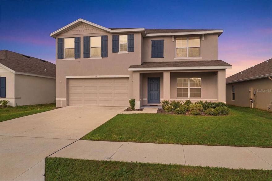 One or more photo(s) has been virtually staged. Welcome to this stunning, like new home in Spring Hill, located in the highly desirable Waterford community! Built in 2023, this spacious 2-story residence offers 2,605 sq ft of living space, featuring 5 bedrooms and 3 bathrooms perfect for growing families or those who love additional living space to spread out. The first floor includes an additional room that provides a flexible area for work or play, along with a full bathroom. The second floor features an expansive primary bedroom and three additional bedrooms, along with a versatile loft area ideal for a media room, playroom, or home office. The heart of the home is the modern kitchen, showcasing granite countertops and ample space for cooking and entertaining, while the open-concept layout creates a seamless flow between the living and dining areas, making it perfect for gatherings. Step outside to your fully fenced backyard oasis, complete with a paver brick patio and outdoor TV setup—an ideal space for relaxing evenings or hosting guests year round. Enjoy unbeatable convenience with the community clubhouse and beautiful pool just a 3-minute walk away, giving you easy access to resort-style amenities, while the Waterford community offers incredible value and a welcoming neighborhood feel. Location is everything, and this home truly delivers you’re just a few turns away from local hospitals and everyday essentials, and only minutes from the natural beauty of Weeki Wachee Springs State Park, along with nearby Gulf Coast beaches and an abundance of shopping centers, restaurants, and entertainment options within a short drive. Combining modern construction, generous space, and an unbeatable location, this home truly checks all the boxes don’t miss your chance to own this move-in-ready gem!