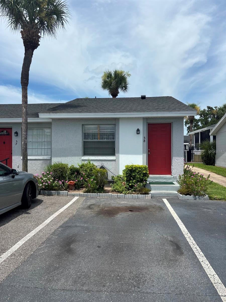 This home is a compact, one-bedroom, one-bathroom townhome/villa style, ideal as a low-maintenance rental or cozy retreat. It boasts an end-unit position overlooking the community pool, with ceramic tile flooring, new HVAC, and basic finishes throughout. While the interior space is modest at under 600, sq. ft, it benefits from an affordable HOA, community upkeep, and a central Kissimmee location with access to nearby amenities. Located near shopping, Orlando International Airport, restaurants and more.