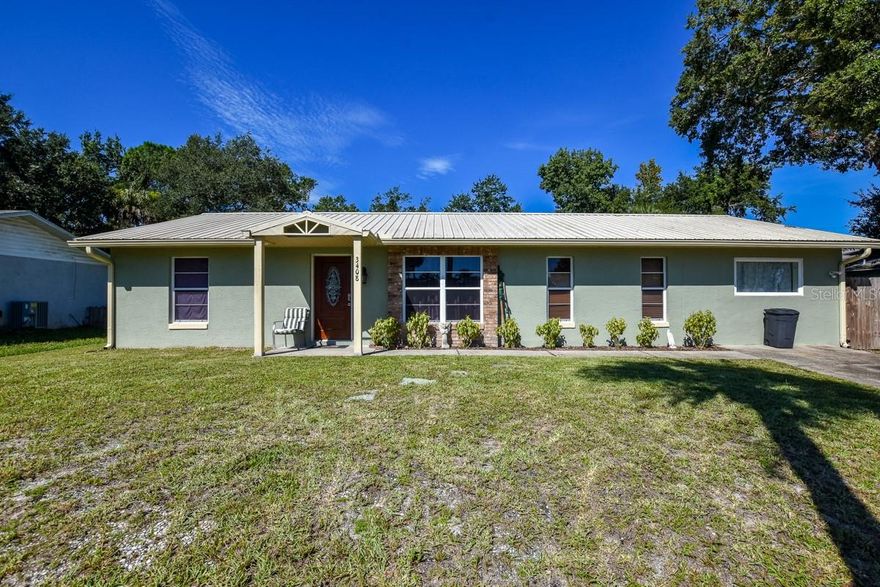 This recently updated 3/2 has a bonus room that could be 4th bedroom or flex space, BRAND NEW A/C 2020, NEW METAL ROOF 2018, water heater 2019, Ring doorbell, and recent updates to the kitchen and bathrooms. This home has both a dining room and breakfast nook. The large, indoor laundry room is complete with counter and cabinets for storage. Open the french doors out to a spacious patio perfect for entertaining (grill and all patio furniture including firepit table come with the house!), above ground pool, and storage space for equipment, all enclosed in a fully fenced backyard with privacy fence. The double-gate opens the full width of the side yard, could be covered to store boat, lawn equipment, tools, etc. A potential 4 bedroom home with a pool will not last long at this price, schedule your showing today! ;Water: City