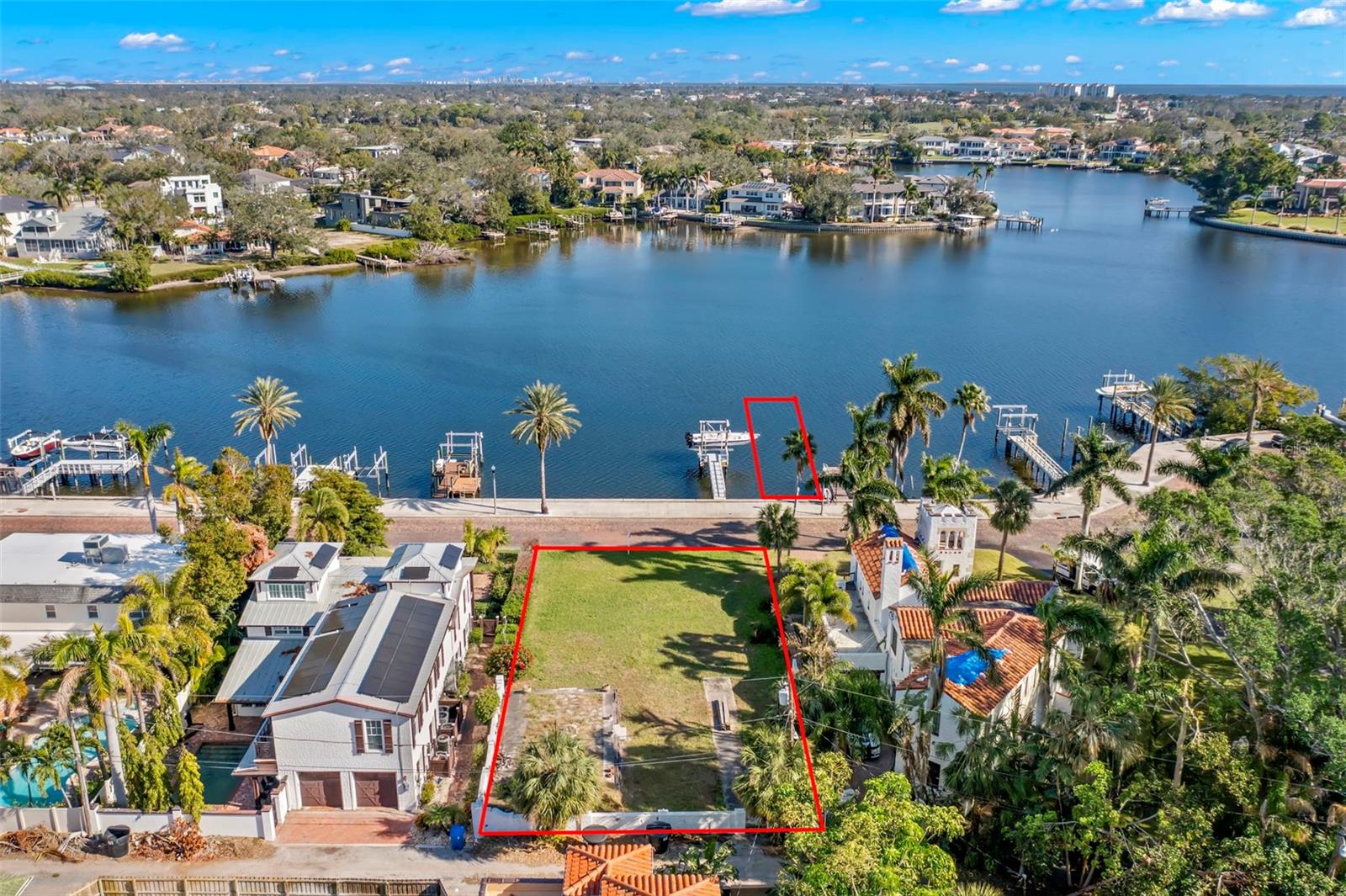 Charming WATERFRONT LOT in GRANADA TERRACE HISTORIC DISTRICT, St. Petersburg. Discover an extraordinary opportunity to build your dream home in the highly sought-after Granada Terrace Historic District, nestled within the heart of St. Petersburg's cherished Old Northeast neighborhood. This 65 x 115 vacant lot offers breathtaking views of Coffee Pot Bayou, with boating access to the Gulf of Mexico and the waters of Tampa Bay. Across the street, an additional 20 x 120 parcel with riparian rights allows you to construct your own custom dock and lift, ensuring seamless access to the water for all your recreational needs. Granada Terrace is celebrated for its timeless Mediterranean Revival architecture, it's one of the city's oldest and most sought out areas, known for its charming historic homes, brick streets, lush landscaping, and vibrant community atmosphere. Established in February 1924 by renowned developer C. Perry Snell, the neighborhood features gracefully curved streets, circular plazas, and parkways that exude historic charm and elegance. At its heart lies Granada Park, a serene green space with stunning views of Coffee Pot Bayou. Steps away from the lot, you'll find the bayou’s semi-circular waterfront vista, complete with a wide concrete terrace, elegant steps to the water, and a pergola with inviting benches for tranquil waterfront moments. Living in this vibrant community means embracing a lifestyle that blends history, elegance, and convenience. Stroll along tree-lined streets, admire the beautiful architecture, and enjoy kayaking or paddle boarding just moments from your doorstep. The neighborhood’s close proximity to Downtown St. Petersburg offers world-class dining, boutique shopping, and cultural attractions like the Salvador Dalà Museum, Mahaffey Theater, and the newly revitalized St. Pete Pier. Nearby, the iconic Vinoy Resort and St. Pete Yacht Club add to the area’s appeal, while year-round events such as Grand Prix racing, art and music festivals, and Rays Baseball create a dynamic and engaging community atmosphere. Seize the opportunity to craft your dream home and enjoy a life filled with waterfront beauty, historic charm, and modern conveniences. Call today for more information about this exceptional property!