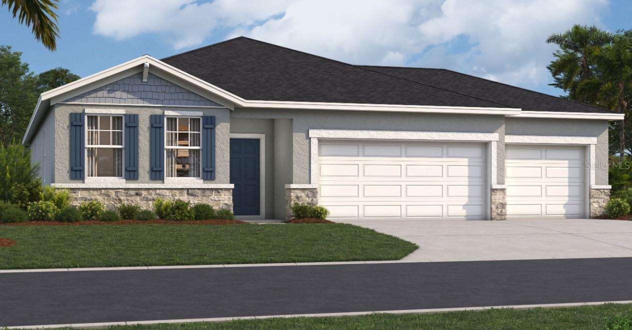 One or more photo(s) has been virtually staged. Under Construction. Welcome to Green Leaf, where modern living meets natural beauty. The homes in this new Brevard County neighborhood are thoughtfully designed to meet your diverse needs, with functional layouts, designer features, and open floor plans. You'll love the modern designs, spacious three-car garages, expansive grounds, and accessibility of this incredible location. Just minutes from beaches and numerous outdoor recreation areas, and with easy access to major highways (I-95, FL 192, and US-1), you'll enjoy the perfect combination of coastal living and easy access to Central Florida attractions. Getting around will be a breeze now that you're close to many area businesses, such as L3 Harris Technologies, and just 17 miles from Patrick Space Force Base.
The Webber is a spacious 2,200-square-foot single-story home with four bedrooms, two full bathrooms, and a flexible space that offers endless opportunities. The kitchen overlooks the dining room and living room, while the outdoor deck off the family room provides abundant natural light throughout the main living area. Tucked away at the front of the home is the second bedroom with an en suite bathroom, perfect for guests. With a spacious master suite located at the rear of the home and three additional bedrooms, the Webber is the perfect new home for any buyer.