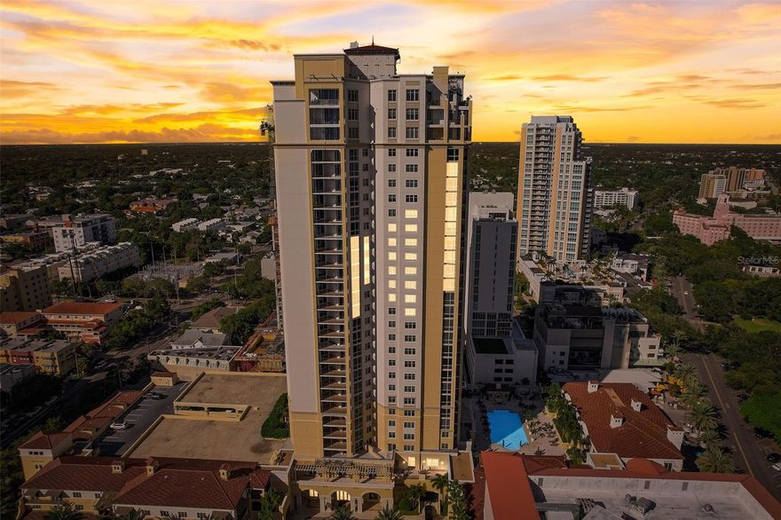 Nestled within the prestigious Parkshore Plaza, this luxurious 3-bedroom, 3.5-bathroom condo is a testament to the pinnacle of urban sophistication. Situated in a building of unparalleled distinction, Parkshore Plaza stands as a beacon of architectural excellence. Elevating your living experience to new heights, this residence is perched on the 17th story boasting a lavish 2,736 sqft of living space and offers unrivaled views of the surrounding Tampa Bay waters and cityscape. With both stunning sunrises and spectacular sunsets visible from the main bedroom and views of our clementine sunsets over the sparkling city lights each night from the other two bedrooms, you will be in a consistent state of awe in your surroundings. As you approach the double-door entryway, a sense of grandeur sets the tone for the exquisite experience that awaits within. The private elevator lobby entrance ensures an exclusive arrival, while the expansive glass windows throughout the residence frame breathtaking vistas of the Tampa Bay waters, casting a spellbinding allure over the entire living space. Indulge in the epitome of comfort and convenience as you step out onto the large private balcony, offering an idyllic retreat to savor panoramic views of the glistening waters and cityscape beyond. The perfect setting for intimate gatherings or simply basking in the serenity of the surroundings. Inside, no detail has been spared in the pursuit of sophisticated living. The updated kitchen, adorned with new appliances from 2019 and a gas cooktop, seamlessly combines style and functionality. Immerse yourself in culinary excellence while relishing the artistry of the sleek design and top-of-the-line amenities. The masterful attention to detail extends to the bedrooms, where a New Trane HVAC system (2019) graces the sleeping quarters and a Hydrotech HVAC with a germicidal UV light system (2020) ensures the utmost comfort in the front rooms.  Each of the three and a half bathrooms has been meticulously updated to exude contemporary elegance, while the expanded closets provide ample storage for the most discerning wardrobe. Enhancing the ambiance, four dazzling chandeliers illuminate the space, casting a warm glow over the meticulously curated interiors. The amenities within Parkshore Plaza are nothing short of exceptional, reflecting a commitment to the highest standards of luxury living. Residents enjoy access to a resort-style heated pool and spa, providing a serene retreat amidst the vibrant cityscape. An outdoor kitchen, complete with two grill stations, invites residents to indulge in al fresco dining while relishing the breathtaking surroundings. Maintaining a commitment to well-being, the building offers a fitness center equipped with a locker room, sauna, and massage room. For leisurely pursuits, a billiards room and social room with a catering kitchen provide the perfect setting for entertainment and social gatherings. Parkshore Plaza takes pride in its pet-friendly environment, embracing the companionship of your four-legged friends.  The convenience of 24/7 concierge services, building security, and electronic garage entry ensures residents experience a seamless blend of luxury and peace of mind. Parkshore Plaza is centrally located, providing easy access to shopping, dining, museums, galleries, theaters, waterfront parks, and more. Immerse yourself in the vibrant cultural scene and eclectic experiences that surround this prestigious address.