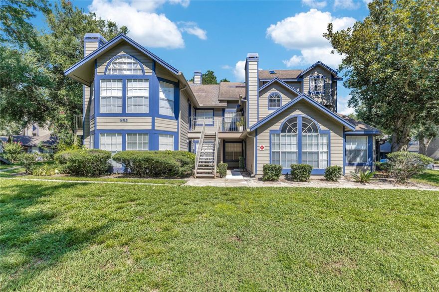 Welcome to this exceptional second-story condominium for rent, ideally situated in the highly desirable Lake Mary area. This meticulously maintained residence offers a sophisticated living experience within the resort-style community of Hidden Village, providing convenient access to all amenities.

Upon entry, you’ll be greeted by an open-concept floor plan highlighted by a vaulted ceiling in the living room, creating an expansive and airy atmosphere. The main living areas feature ceramic tile flooring and a warm, wood-burning fireplace—perfect for cozy evenings. The seamlessly connected dining room and kitchen provide an ideal setting for entertaining.

Step outside onto your private balcony, offering a perfect spot for relaxation or enjoying your morning coffee.

This home features a spacious primary bedroom with vaulted ceilings and an en-suite bathroom, providing a luxurious retreat. The second bedroom offers generous closet space and convenient access to a shared bathroom. Both bedrooms are appointed with comfortable carpeting. The bathrooms have been elegantly remodeled with contemporary vanity cabinets and granite countertops.

The kitchen is a chef’s delight, featuring updated cabinetry, granite countertops, and newer stainless-steel appliances. For added convenience, a stackable washer and dryer are located in the laundry room just off the kitchen. A new AC unit was installed in 2022, ensuring year-round comfort.

Residents of Hidden Village enjoy a tranquil, well-maintained environment with lush landscaping and desirable amenities, including an outdoor swimming pool, relaxing hot tub/spa, and racquetball courts. The premium location offers unparalleled access to major roadways including Interstate 4, as well as a diverse array of shopping, dining, and entertainment options. Top-rated schools and medical facilities are also just minutes away.

This property presents an outstanding rental opportunity for those seeking comfort, convenience, and a serene lifestyle in one of Lake Mary’s most sought-after communities. Schedule your private tour today to discover the exceptional lifestyle awaiting you at Hidden Village.