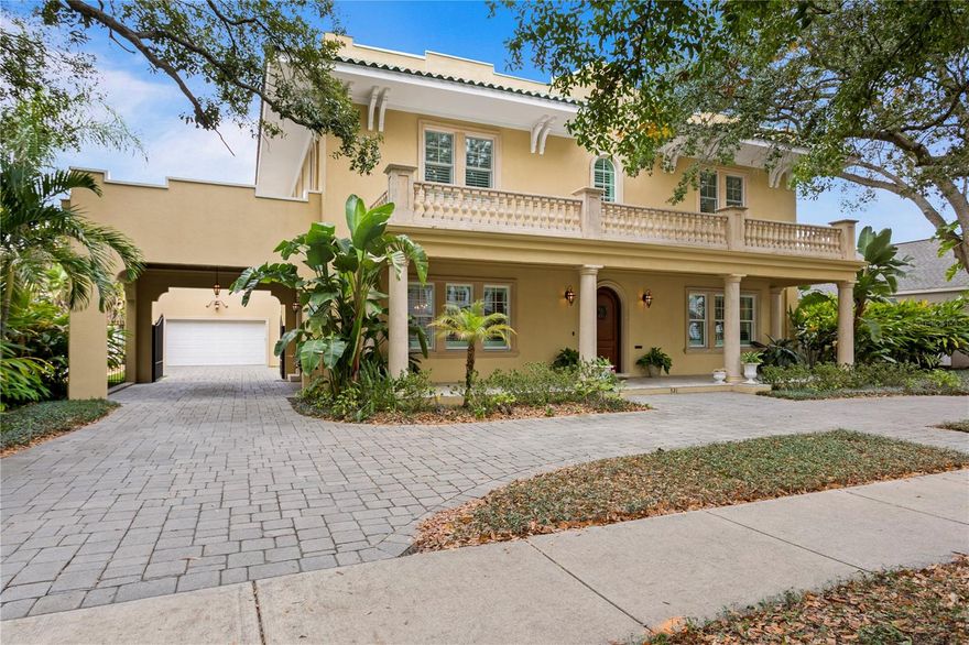 This exceptional 2016 built, all block construction, pool home is ideally located on an oversized 100x135 site in the heart of South Tampa’s popular ‘New Suburb Beautiful’ neighborhood. Custom designed to blend in with its historic neighborhood, while providing every modern convenience, this home has it all with room to grow. Amenities include generous sized rooms with custom cabinetry and timeless finishes, stunning solid wood flooring throughout, a top-line eat-in kitchen with every upgrade imaginable, first and second floor laundry areas, a luxury primary suite with private balcony and 3 additional bedrooms with ensuite baths & walk-in closets. Outside, the owner has incorporated a circular drive, an oversized portico with side entry to the home’s drop zone and a gated drive to the 2-car garage; plentiful for 8+ off-street parking spaces. Connected to the garage is a 370sf storage space that’s prepped for future use as pool cabana/guest suite with kitchenette. The privacy fenced back yard is spacious enough to host huge gatherings and features a pool and turf lawn with putting green. Additional amenities include a private office, butler’s pantry, second floor gathering room, covered patios front & back plus a master suite balcony overlooking the grounds. Mitchell, Wilson, and Plant public schools.