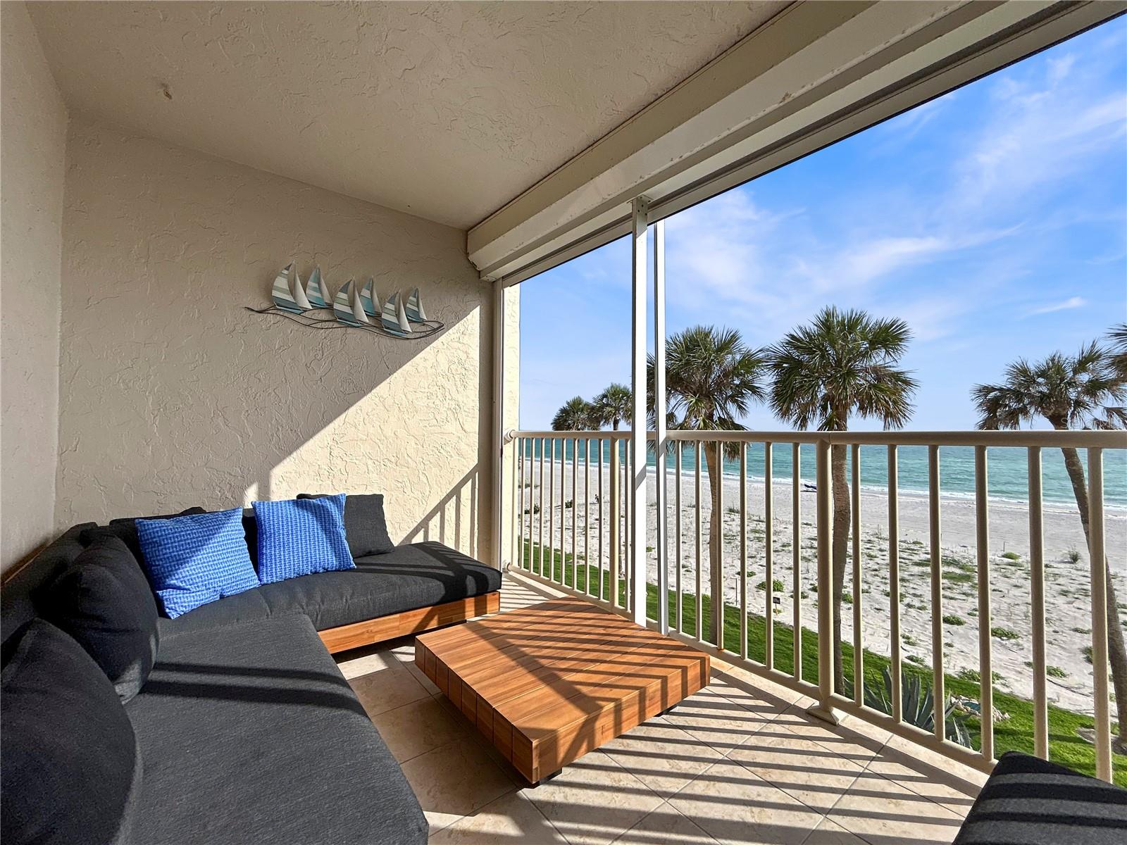 Furnished beachfront vacation rental! This spacious (1336 sq ft + balcony) condo is a luxurious living space that offers breathtaking panoramic views of the beach, sunset, and Gulf of Mexico. It is located in a smaller building, on an uncrowded segment of beach that can often be enjoyed in complete solitude. The unit was recently upgraded with a new washer/dryer, luxury vinyl flooring in the bedrooms, a plethora of fresh artwork, accents, linens, beach amenities, and more! Enjoy cable TV and high speed WiFi that is nearly as reliable as your view of the sunset! The fully equipped kitchen is truly a chef's pleasure, featuring both a wine fridge and a Keurig coffee maker. Located in the heart of the recreational wonderland that is Longboat Key, this particular spot is so incredibly tranquil and private, yet so well connected to amenities, airports, cities and towns. Available long term for $6500/month. Vacation rental rates (1 month minimum): January: $10,000 February: $12,000 March: $12,000 April: $10,000 May through October: $5,000 (per month) November: $6,000 December: $6,000 3 month minimum stay during peak season (January through April) Please note that a $150 application fee is due directly to the HOA, and your stay is pending their approval.